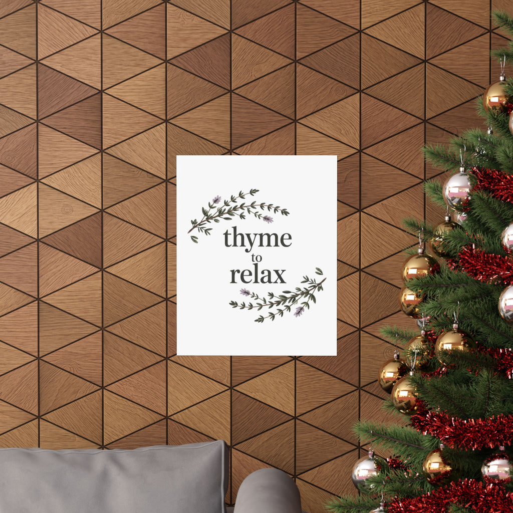 Thyme to Relax Botanical Poster — Calming Kitchen or Spa Wall Art