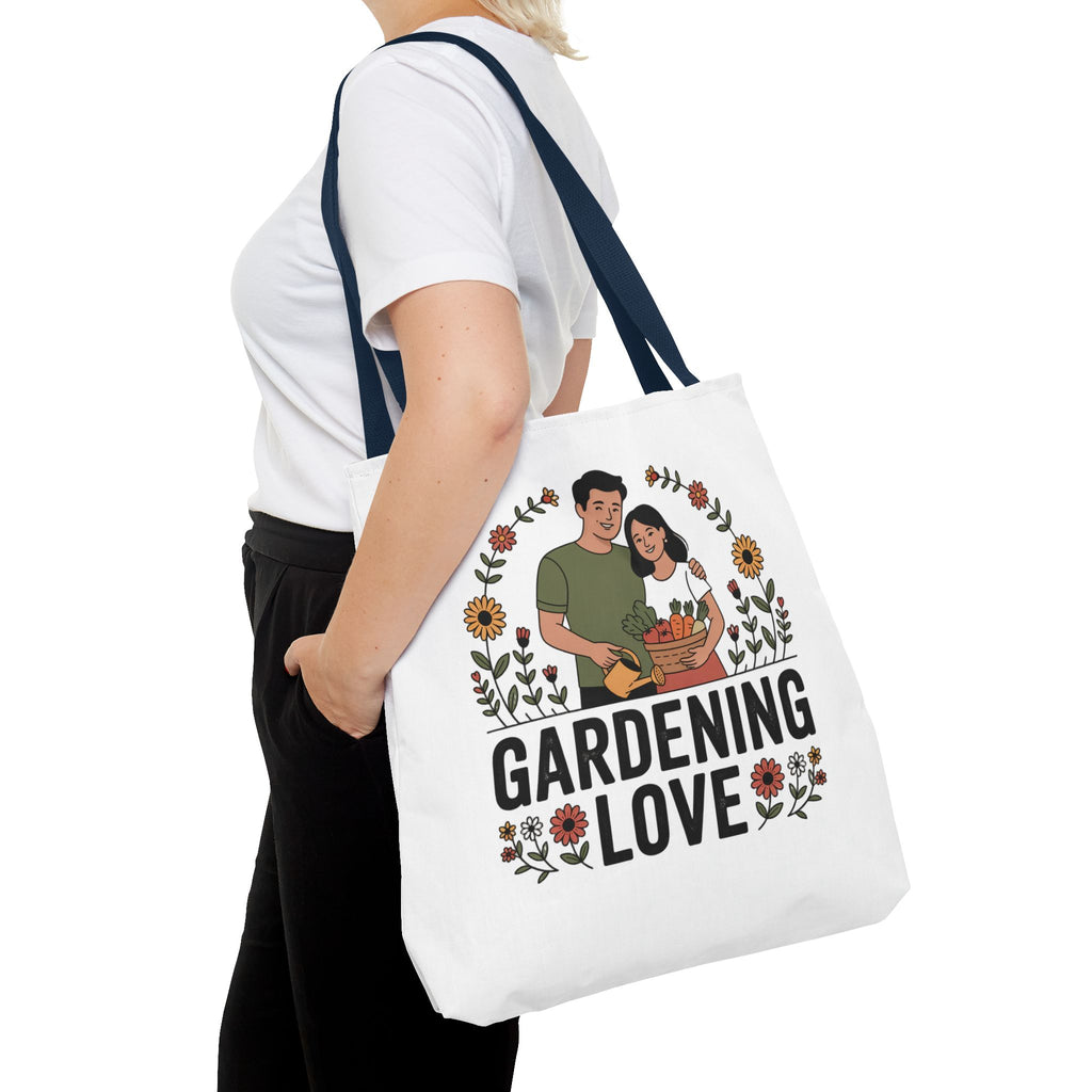 Gardening Love Tote Bag — Floral Couples Gardeners Market Bag