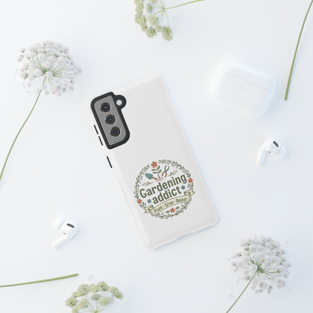 Phone Case — Gardening Addict "Plant • Grow • Repeat" Floral Garden Phone Cover