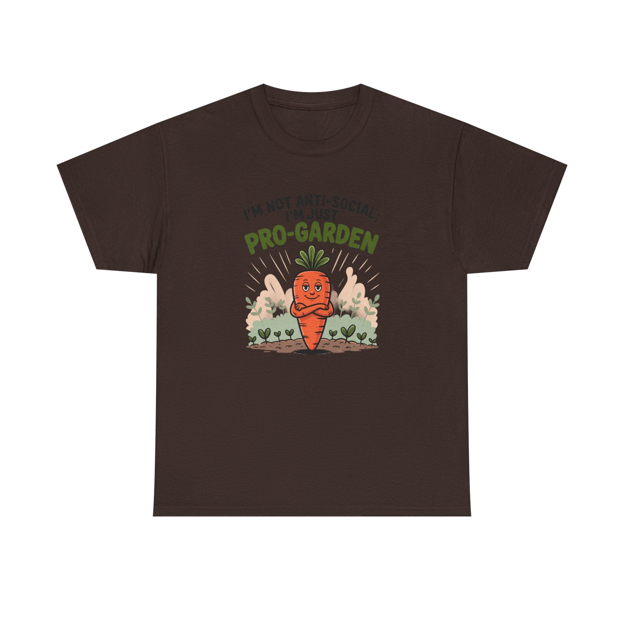 Garden Lover T‑Shirt — "I’m Not Anti-Social, I’m Just Pro-Garden" Cute Carrot Tee