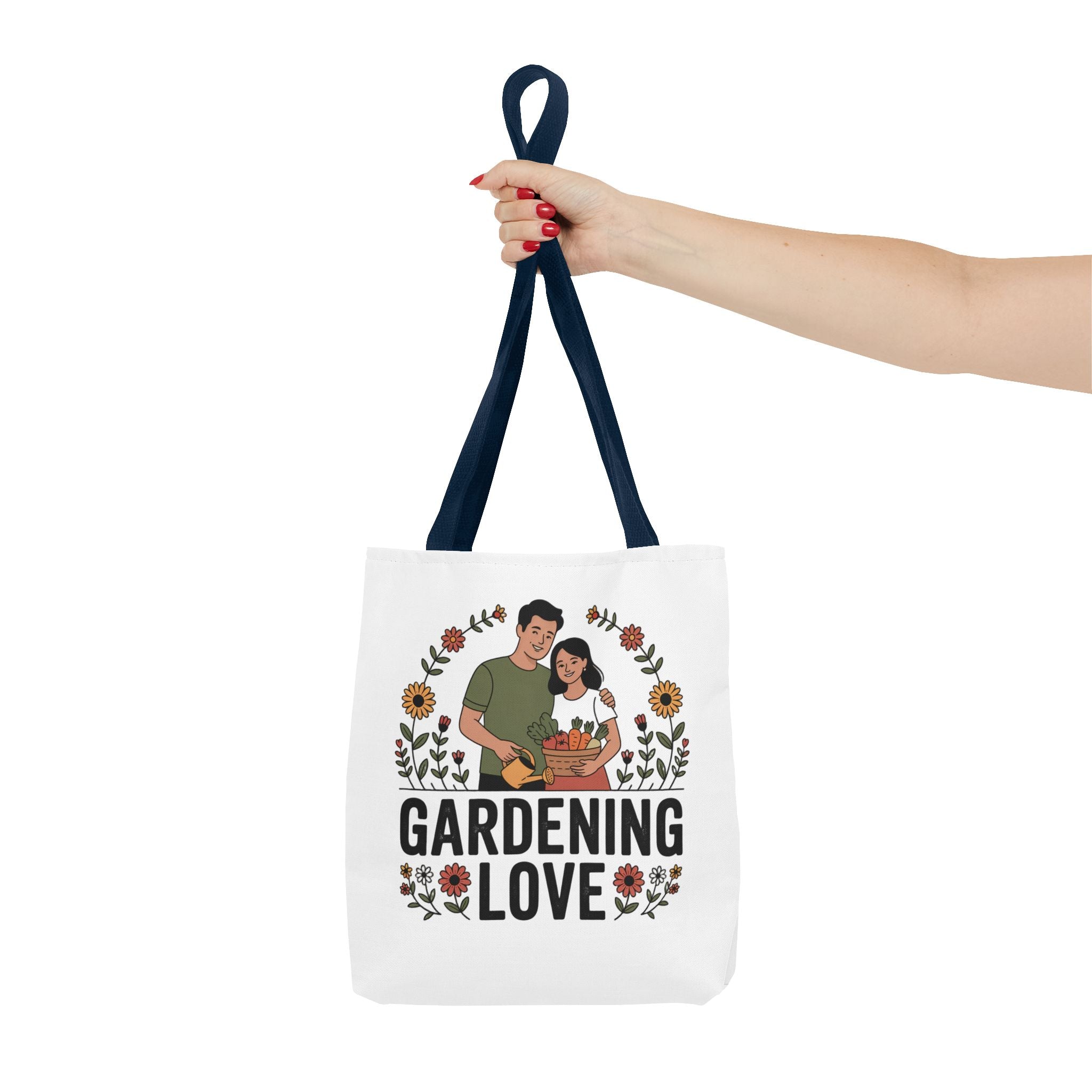 Gardening Love Tote Bag — Floral Couples Gardeners Market Bag