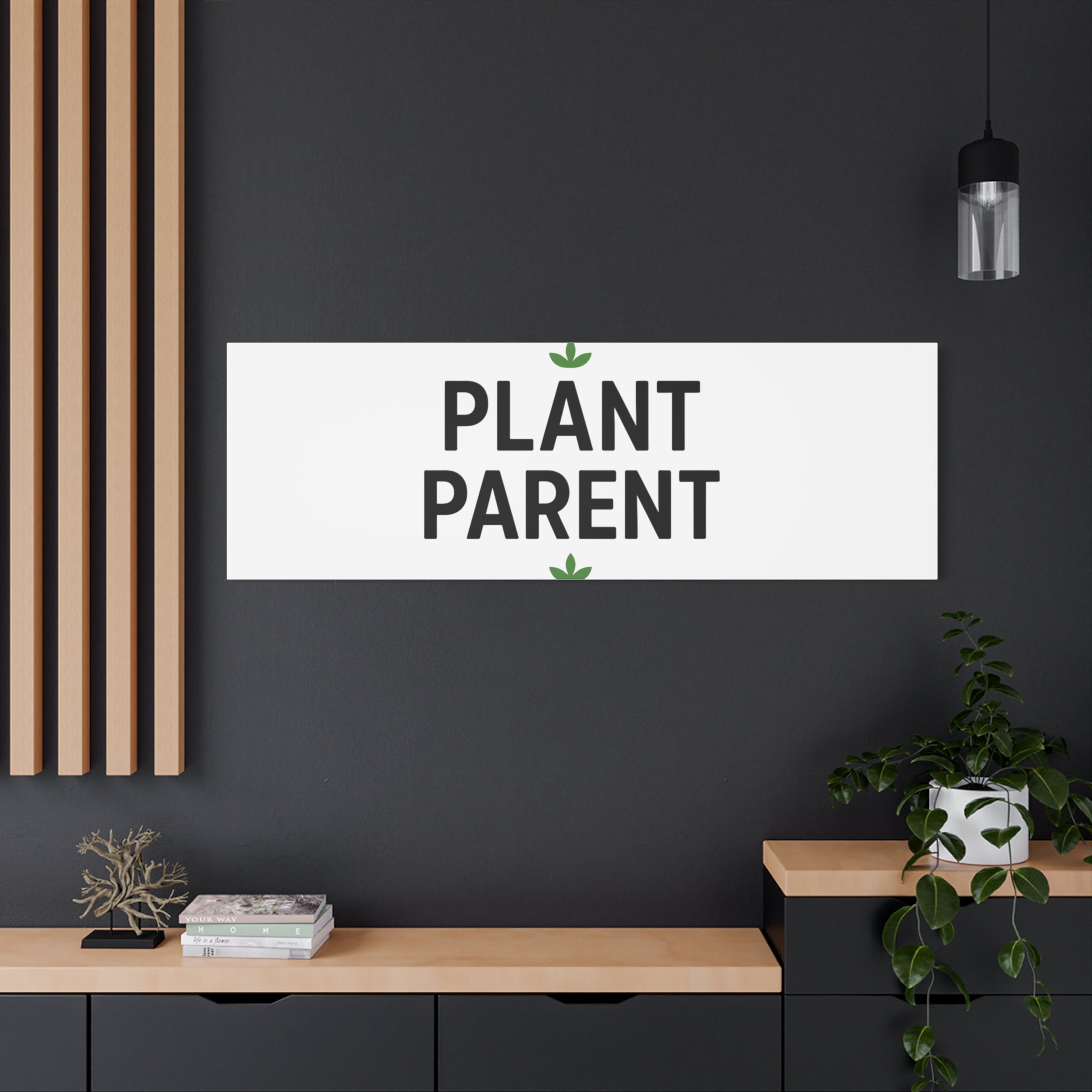 Plant Parent Canvas Wall Art — Minimalist Botanical Typography Print