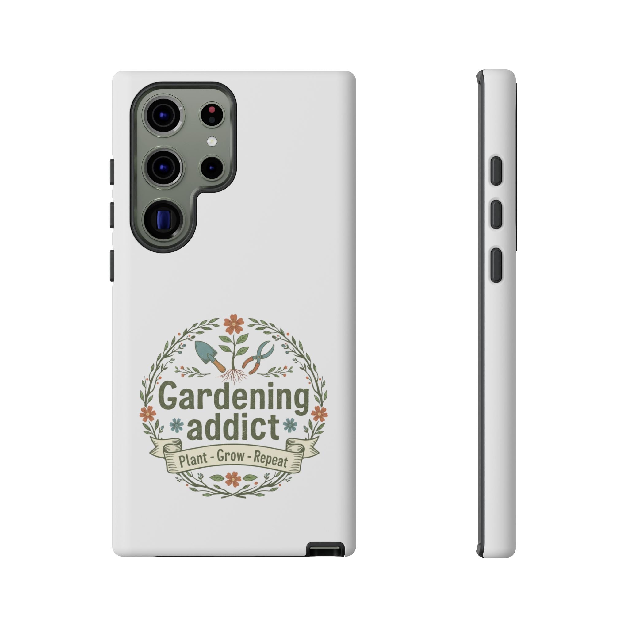 Phone Case — Gardening Addict "Plant • Grow • Repeat" Floral Garden Phone Cover