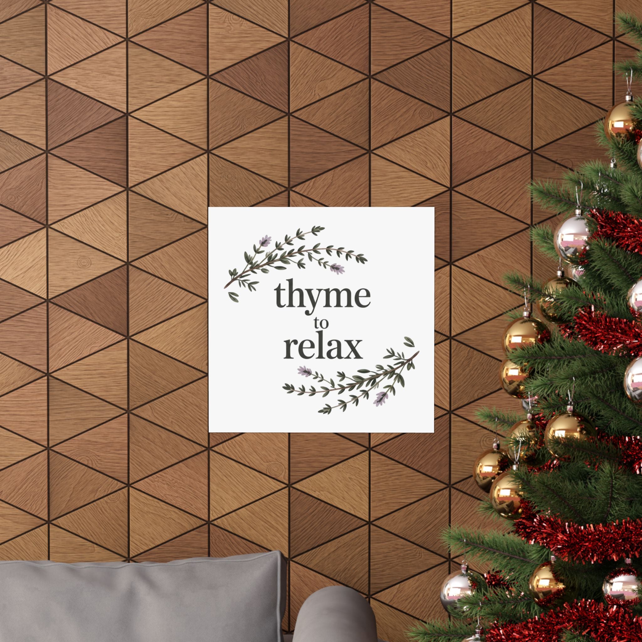 Thyme to Relax Botanical Poster — Calming Kitchen or Spa Wall Art
