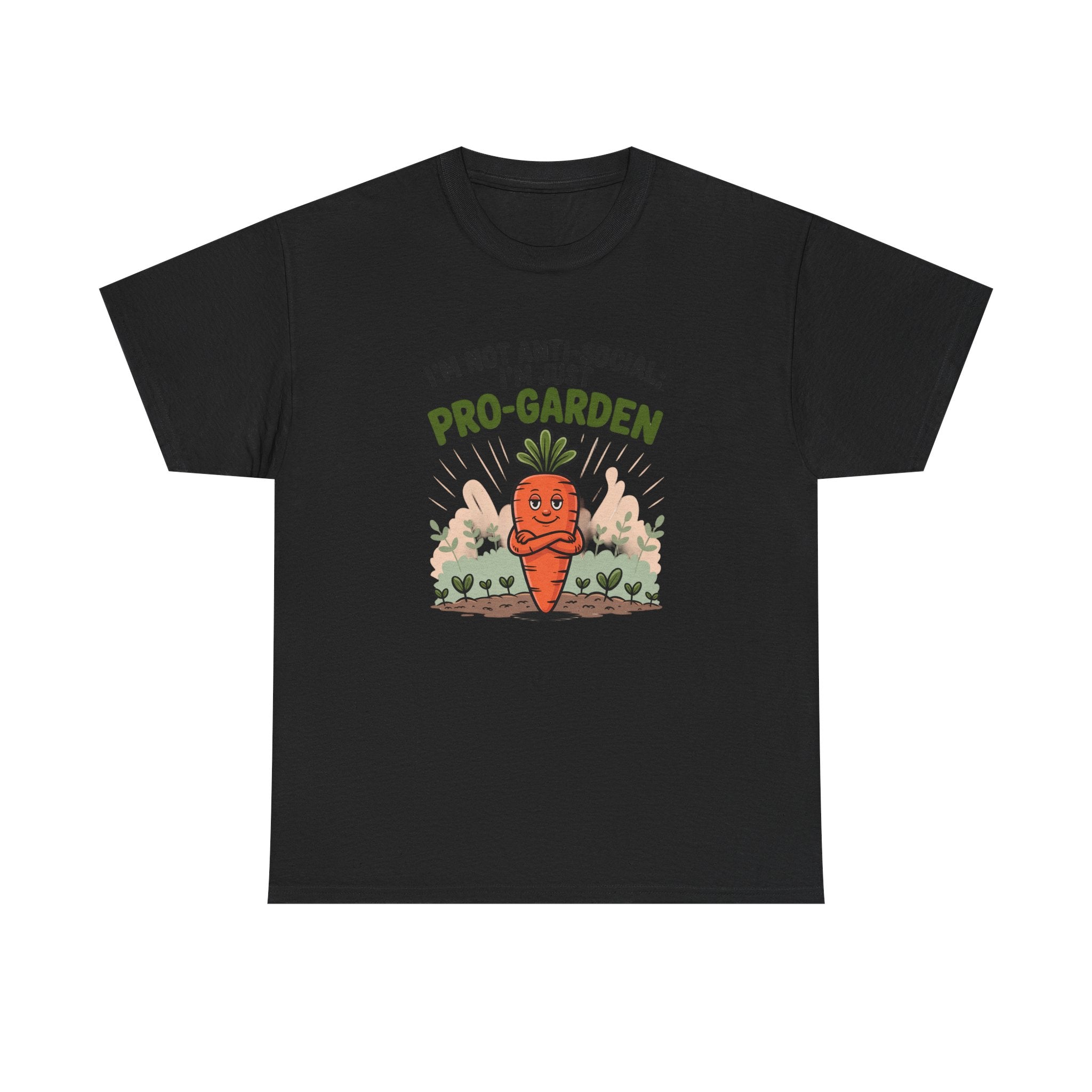 Garden Lover T‑Shirt — "I’m Not Anti-Social, I’m Just Pro-Garden" Cute Carrot Tee