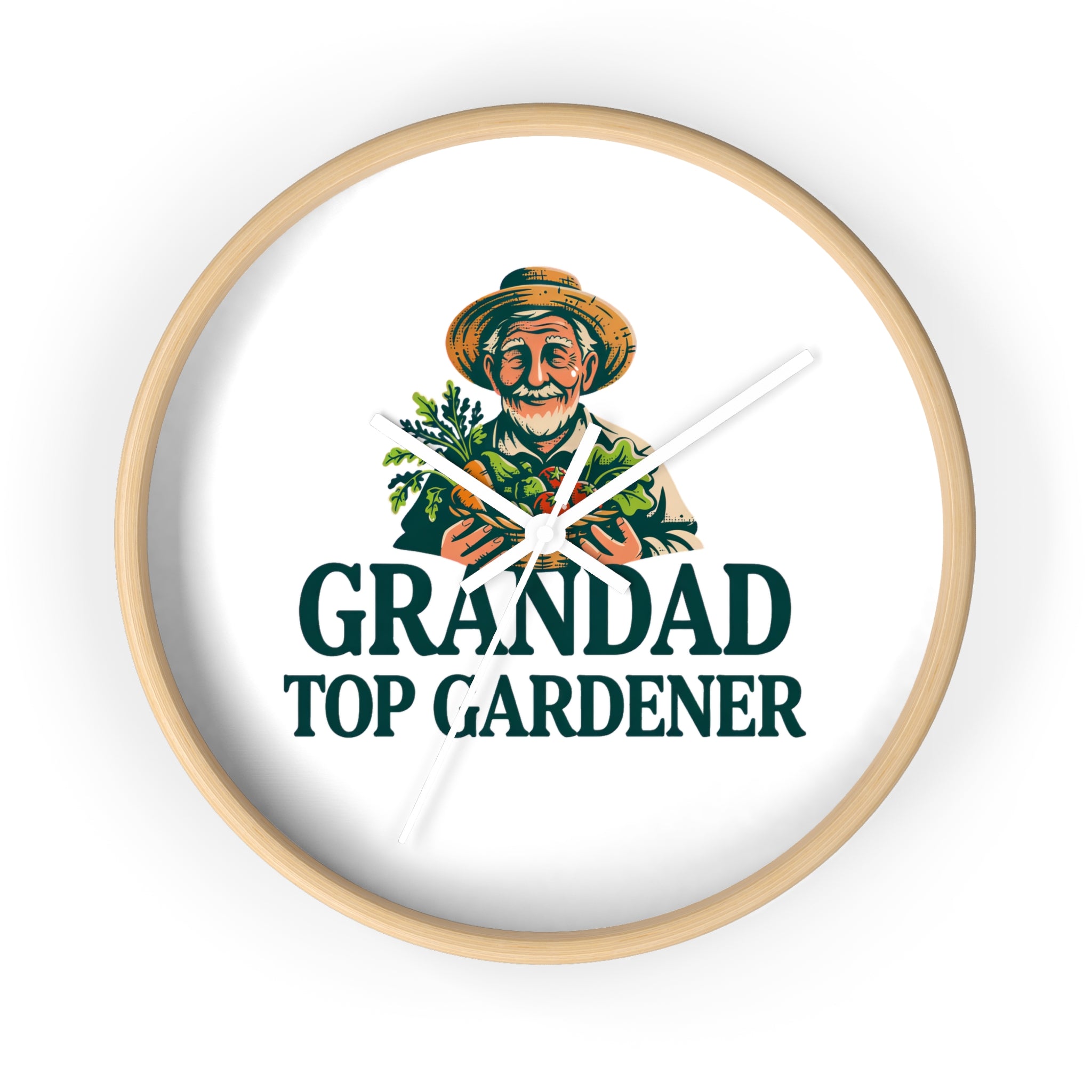 Grandad Top Gardener Wall Clock — Gift for Grandpa, Gardening Lover Decor