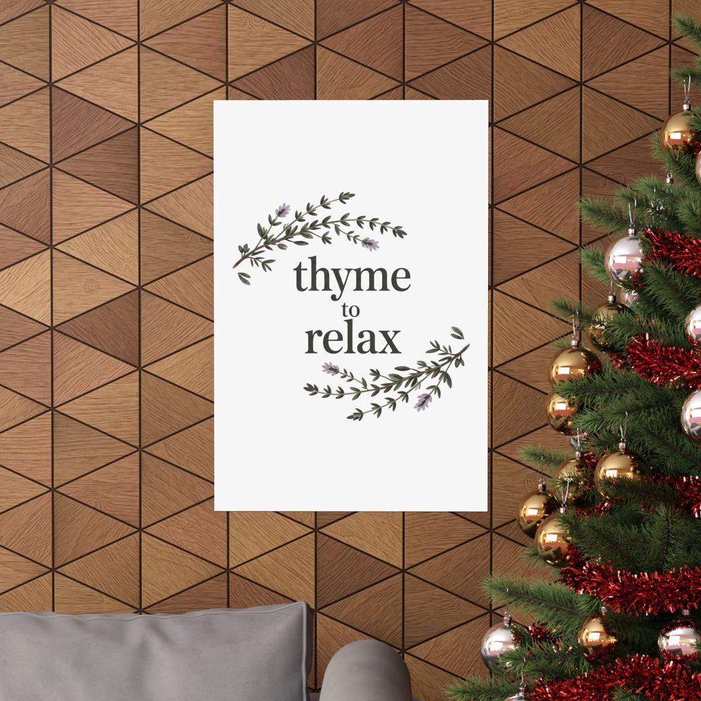 Thyme to Relax Botanical Poster — Calming Kitchen or Spa Wall Art