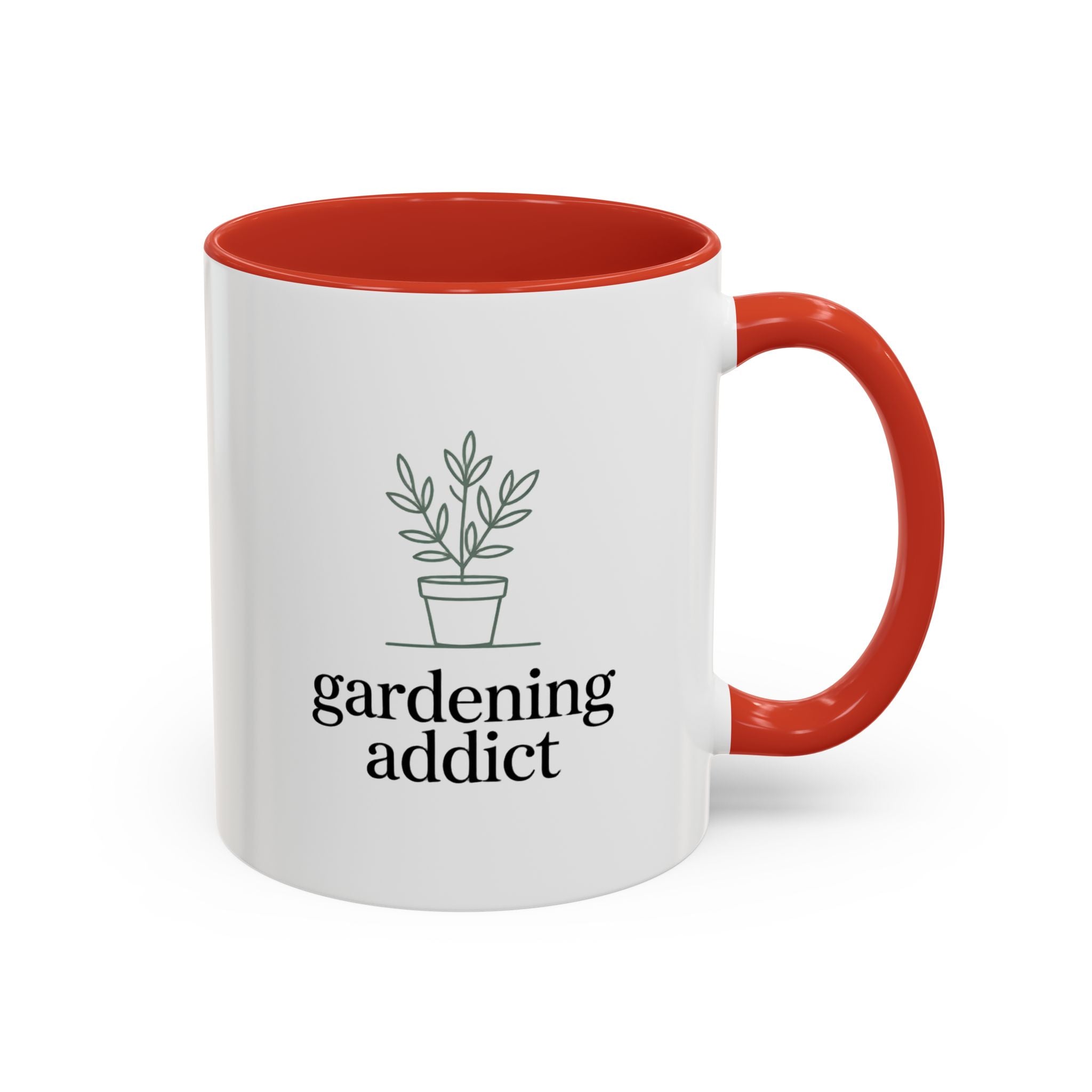 Gardening Addict Accent Coffee Mug — Plant Lover Ceramic Mug (11/15oz)