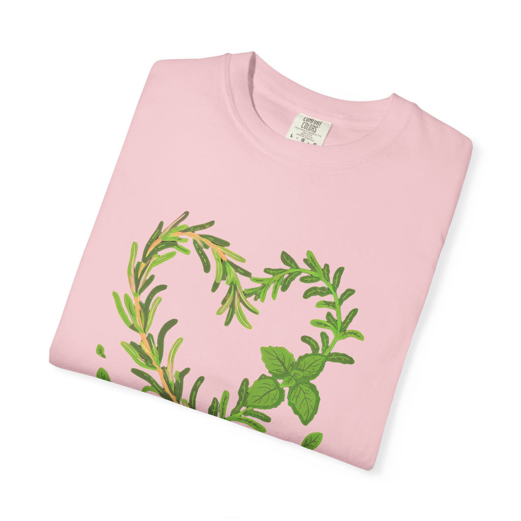 Herb Heart T-Shirt — "Love Herbs" Botanical Garden Tee for Plant Lovers