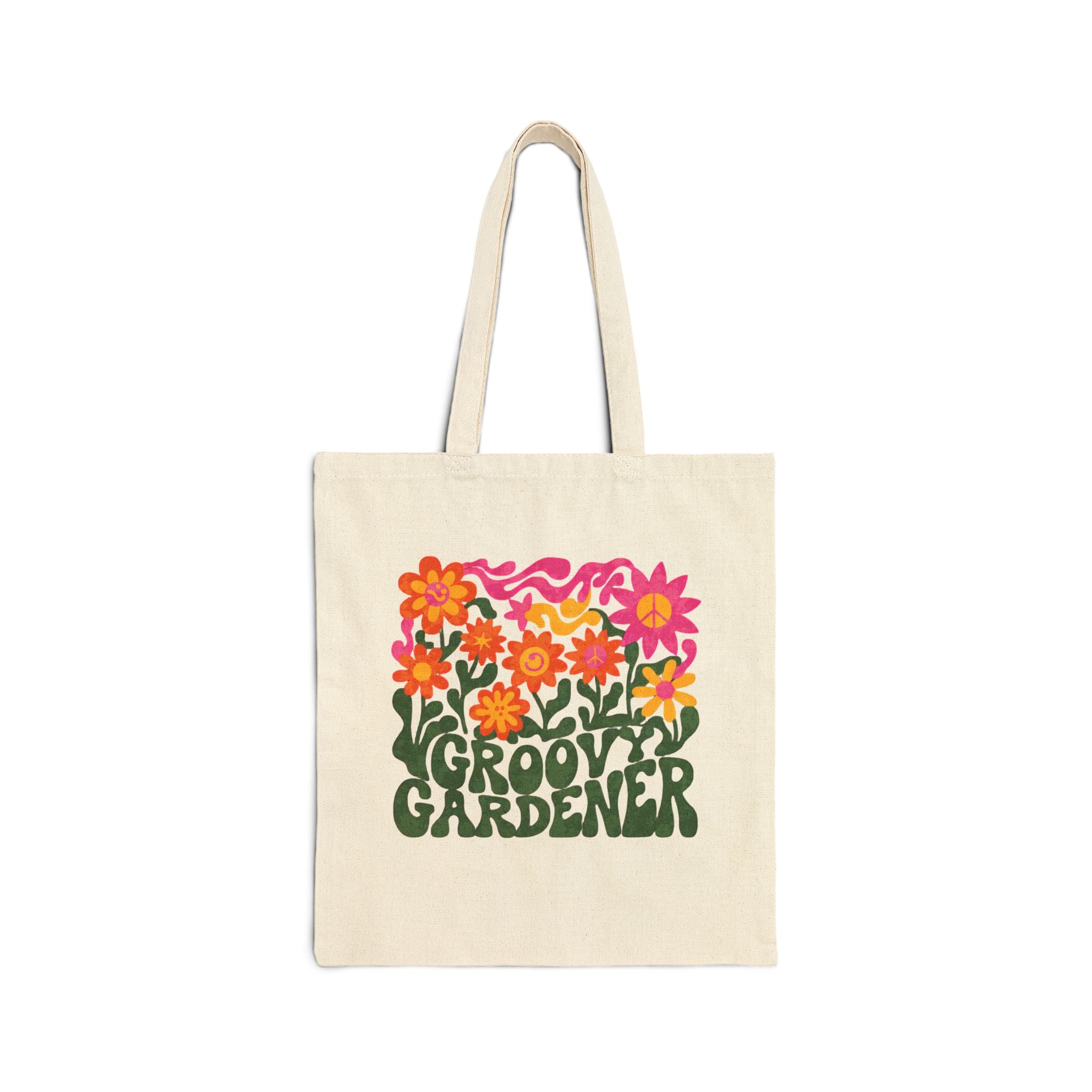 Groovy Gardener Tote Bag — Retro Floral Gardeners Market Bag