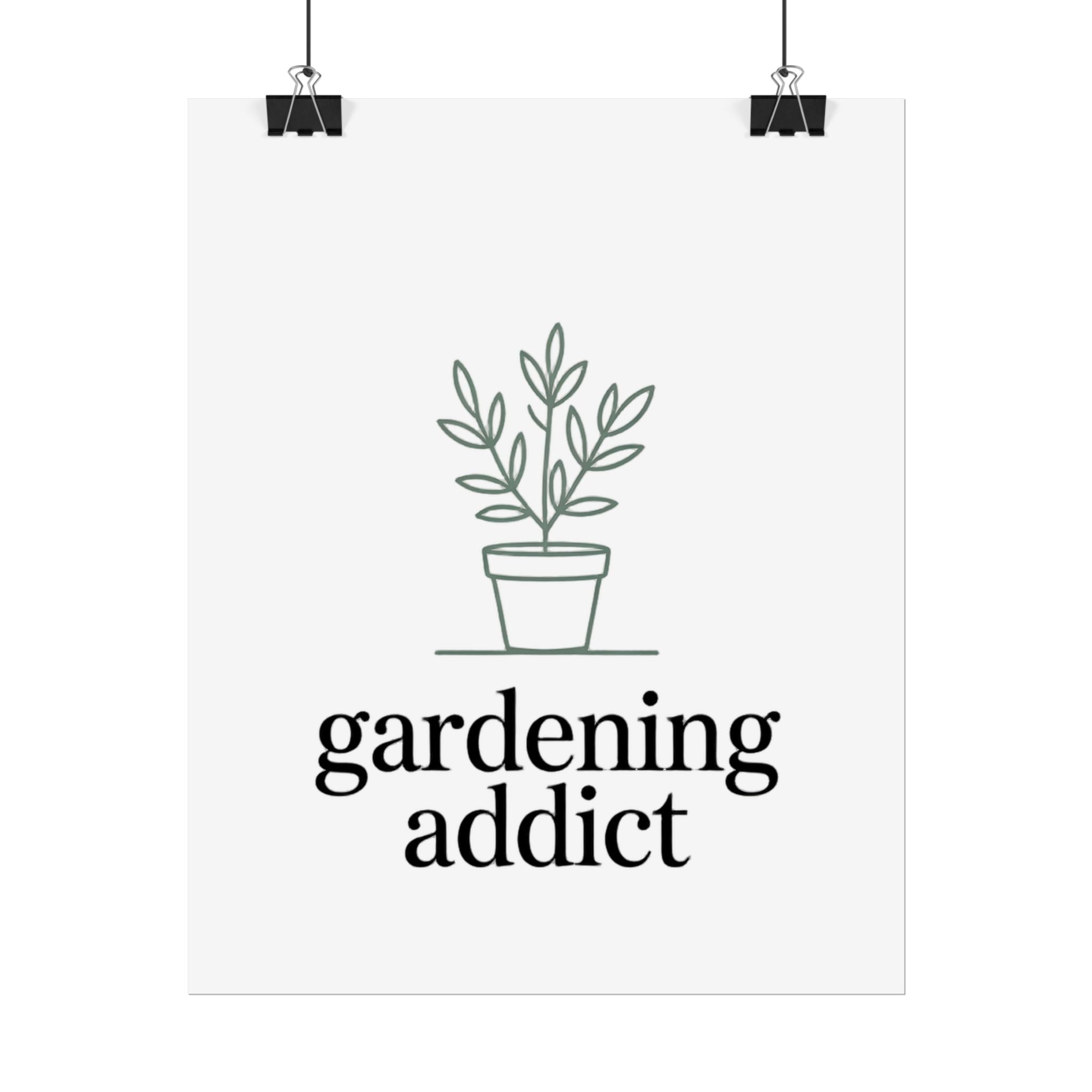 Rolled Poster — 'gardening addict' Minimal Plant Art Poster