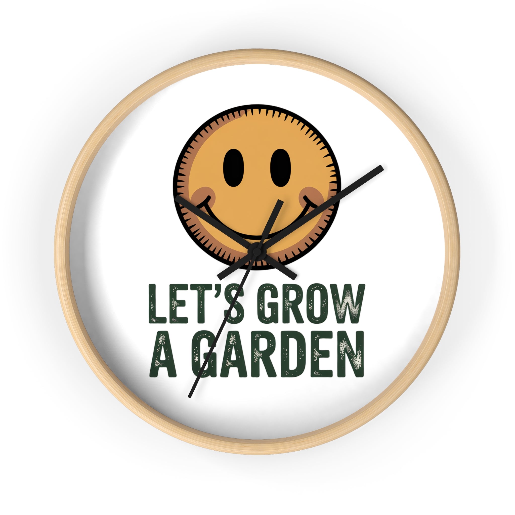 Garden Smile Wall Clock – "Let's Grow a Garden" Decorative Clock for Gardeners
