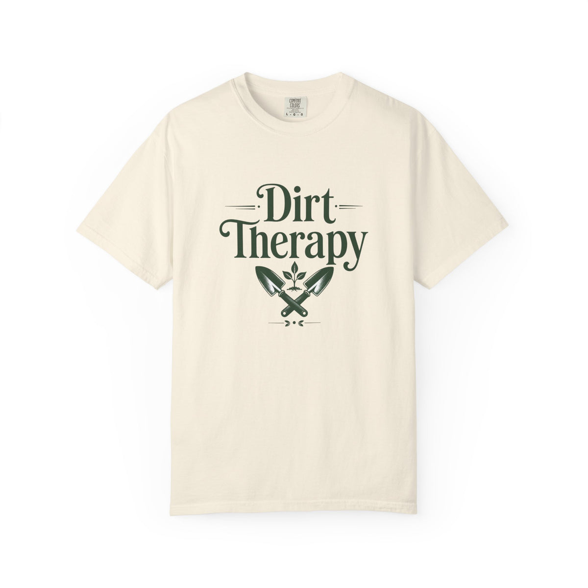 Dirt Therapy Garden T-Shirt — Gardener Shovel Floral Tee
