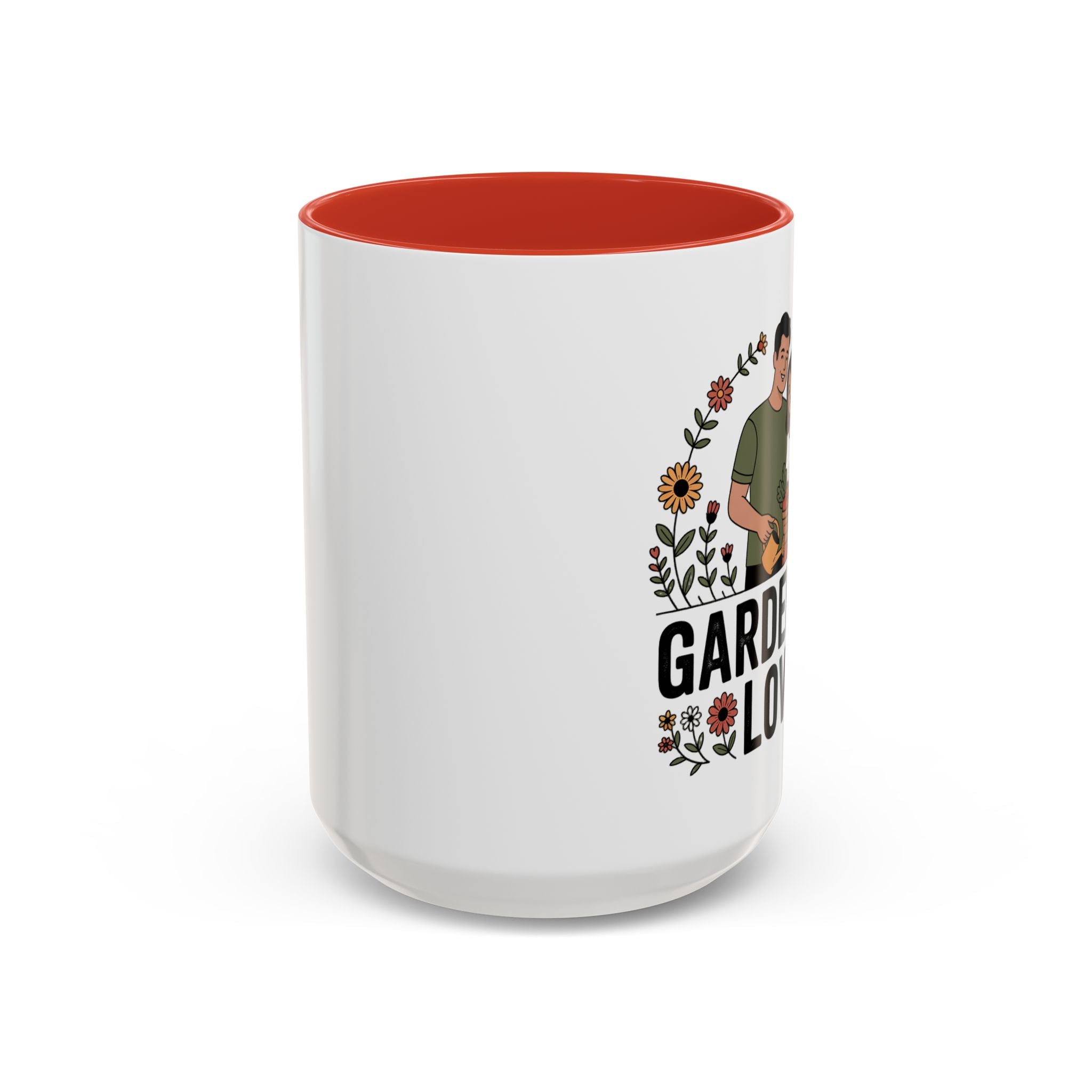 Gardening Love Accent Coffee Mug – Cute Couple Floral Gardeners (11/15oz)