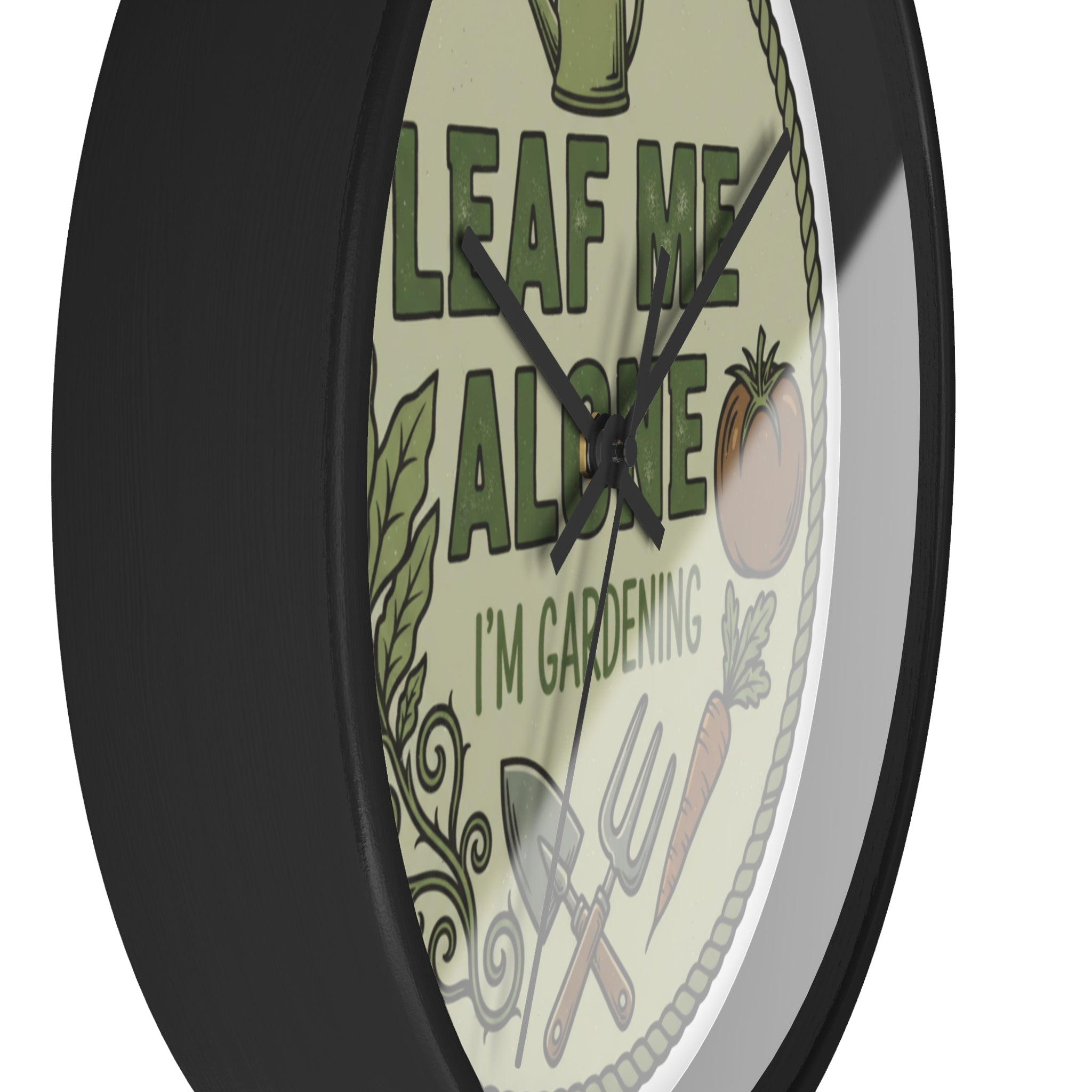 Leaf Me Alone I’m Gardening Wall Clock — Funny Gardener Decorative Clock