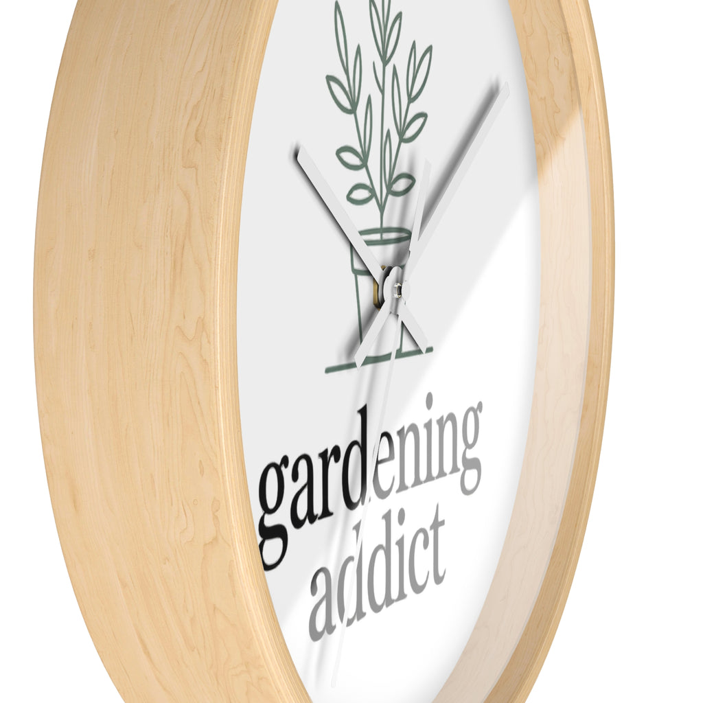 Gardening Addict Wall Clock — Minimal Plant Lover Decor