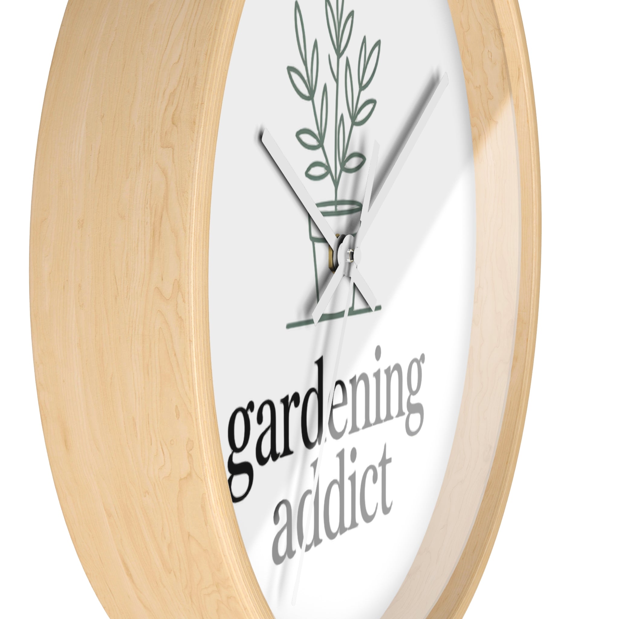 Gardening Addict Wall Clock — Minimal Plant Lover Decor