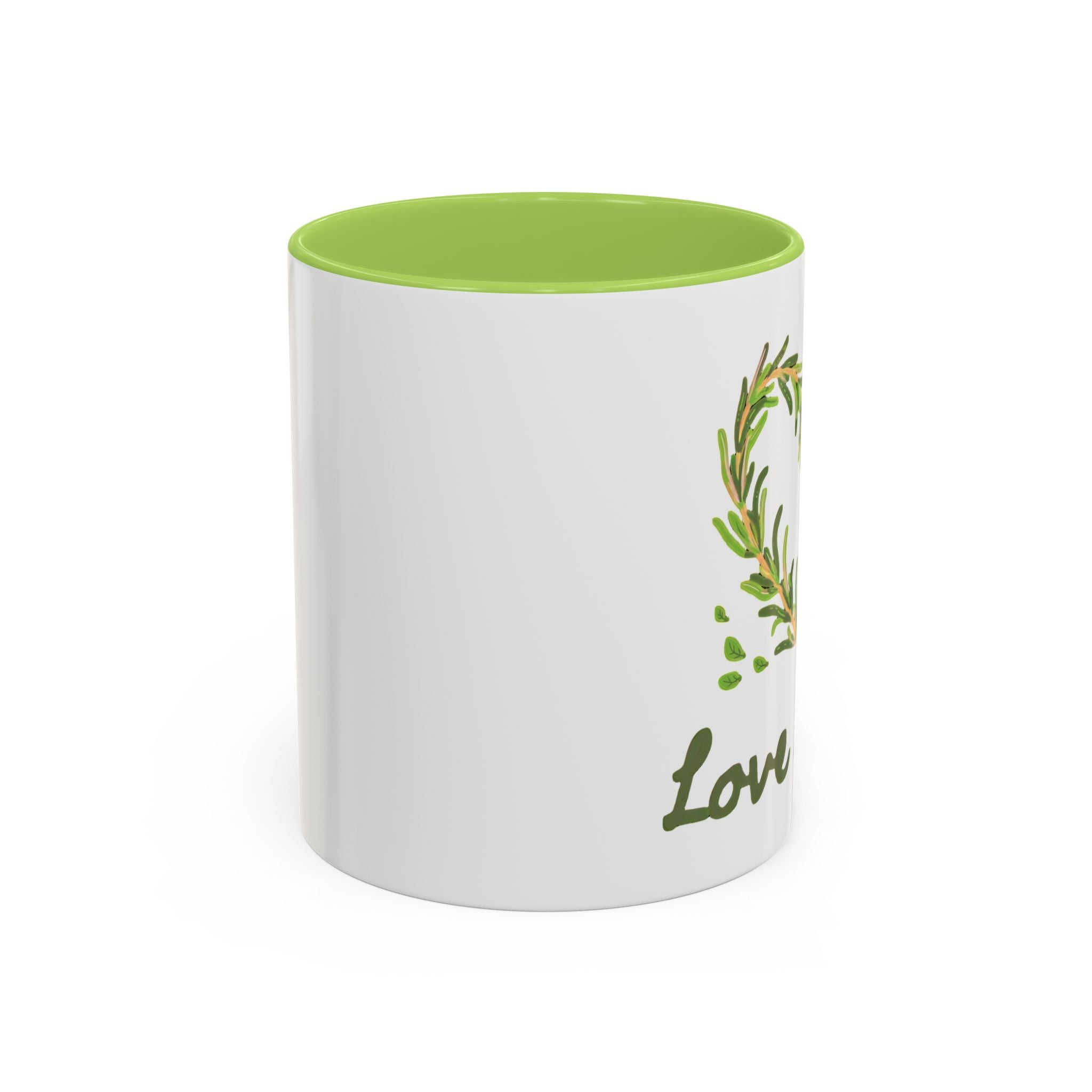 Herb Heart Accent Coffee Mug – “Love Herbs” Botanical Tea & Coffee Cup