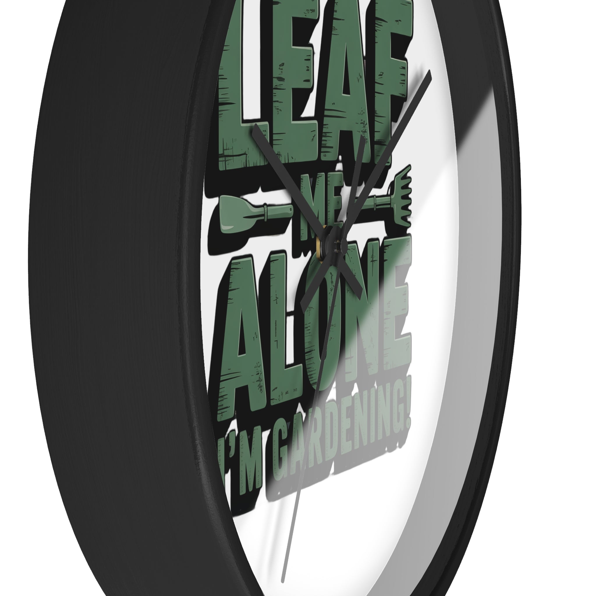 Leaf Me Alone I'm Gardening Wall Clock — Funny Gardener Decor