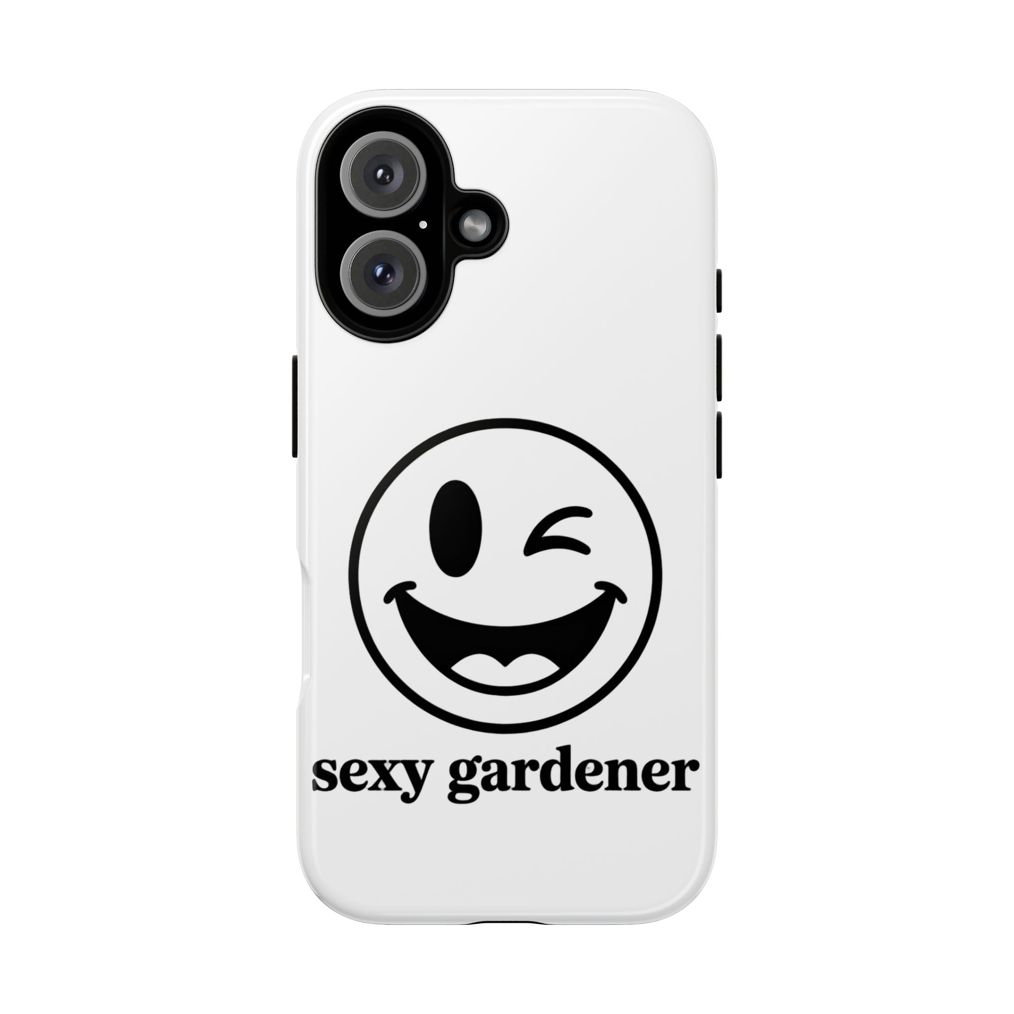 Phone Case — Winking Smiley “sexy gardener” Graphic