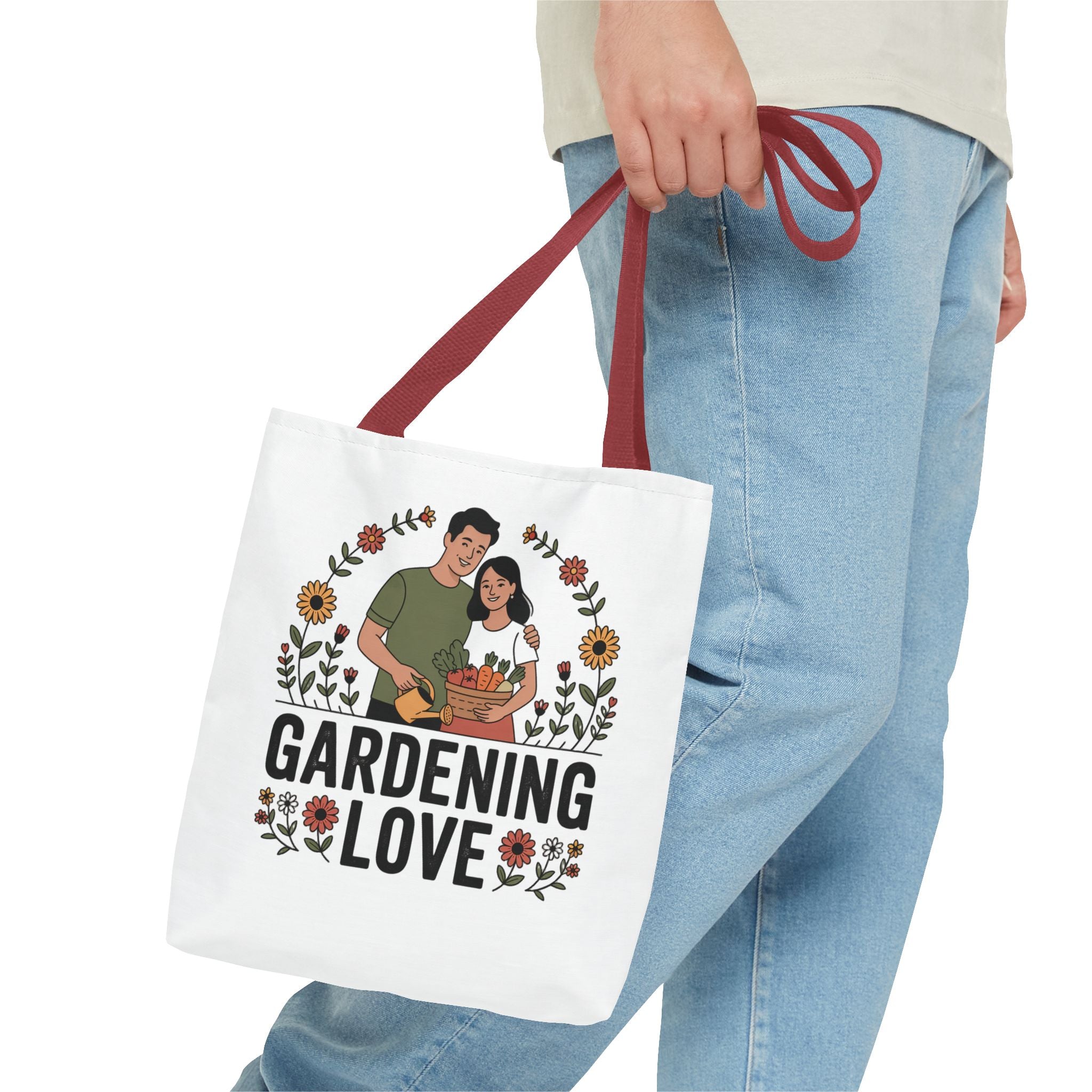 Gardening Love Tote Bag — Floral Couples Gardeners Market Bag