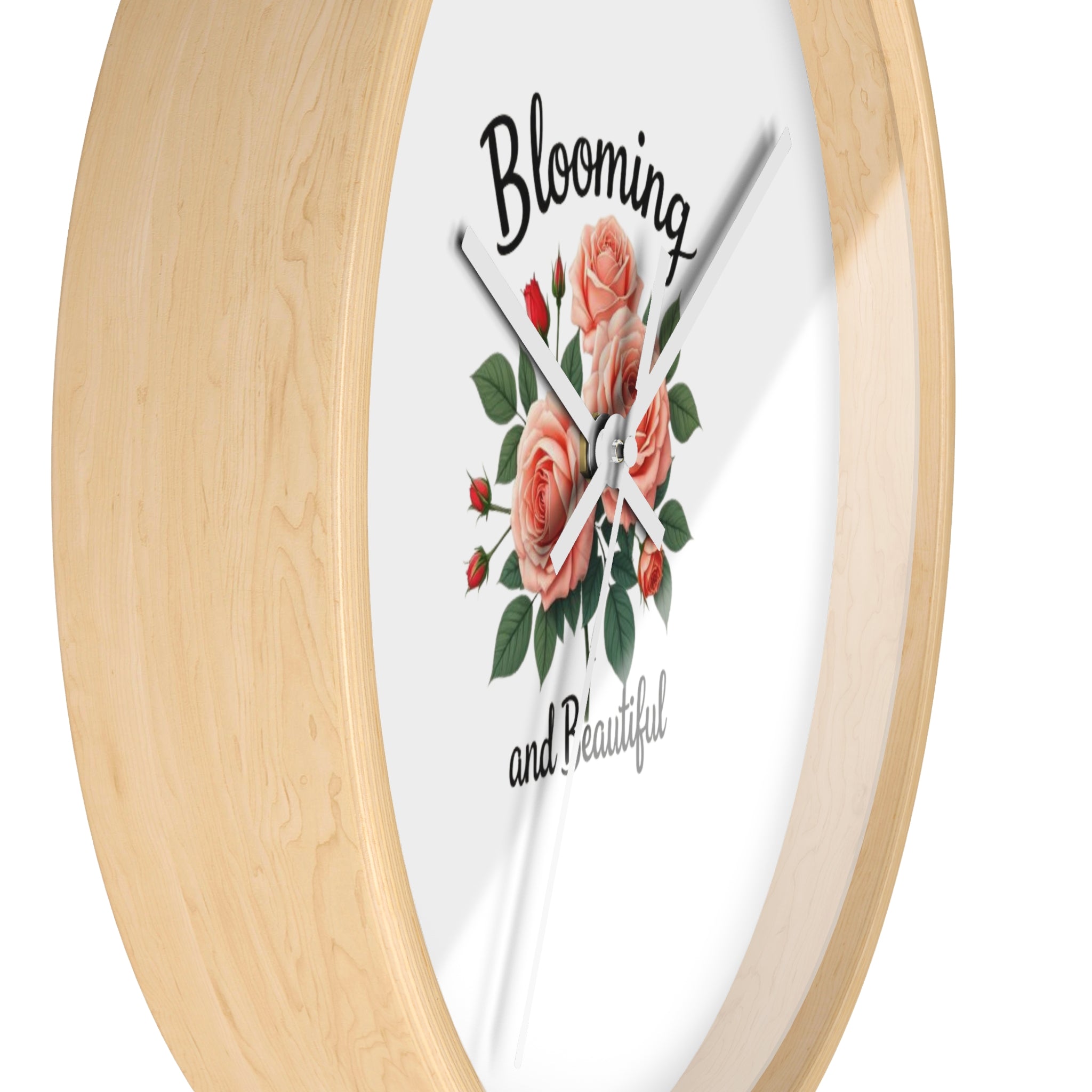Blooming and Beautiful Wall Clock — Floral Rose Decorative Home Clock