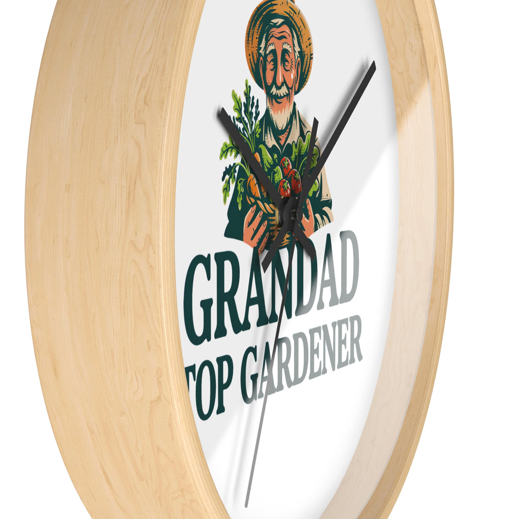 Grandad Top Gardener Wall Clock — Gift for Grandpa, Gardening Lover Decor