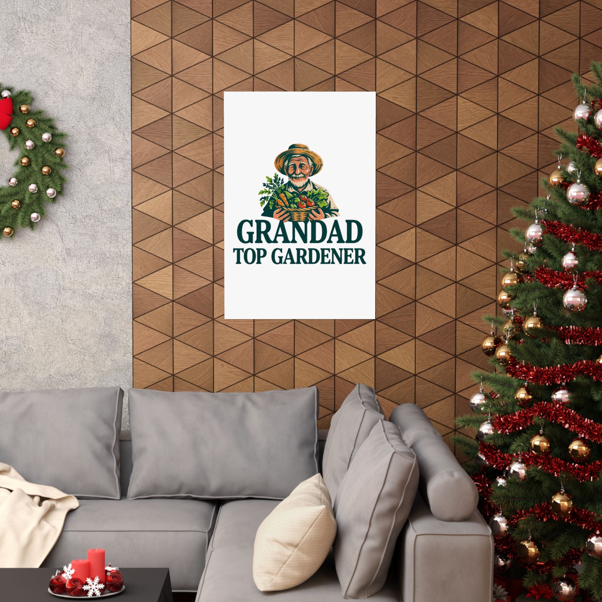 Grandad Top Gardener Poster — Matte Vertical Wall Art for Garden-Loving Grandpa