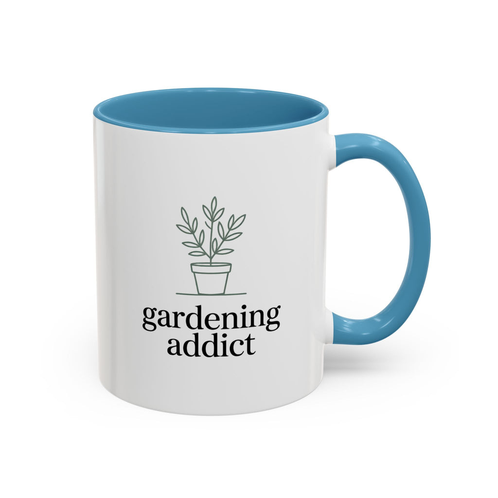 Gardening Addict Accent Coffee Mug — Plant Lover Ceramic Mug (11/15oz)