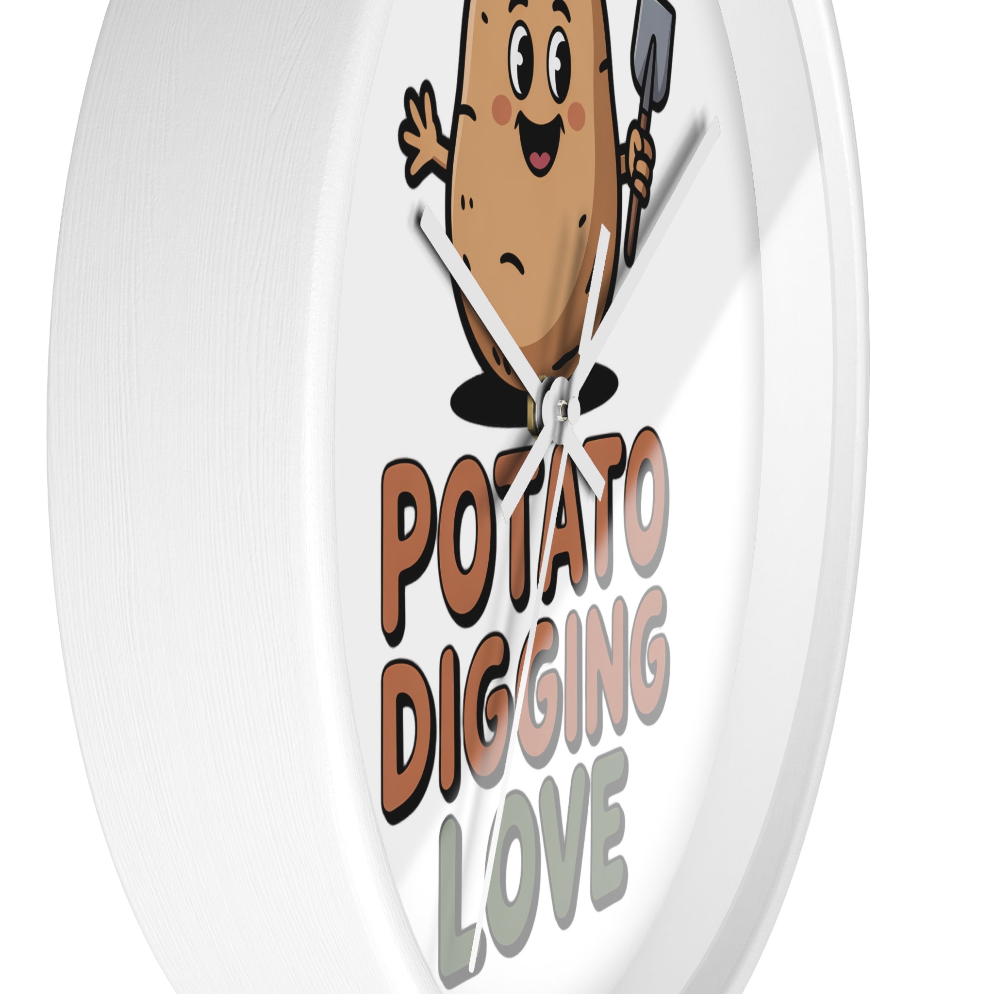Potato Digging Love Wall Clock — Cute Gardener Kitchen Decor
