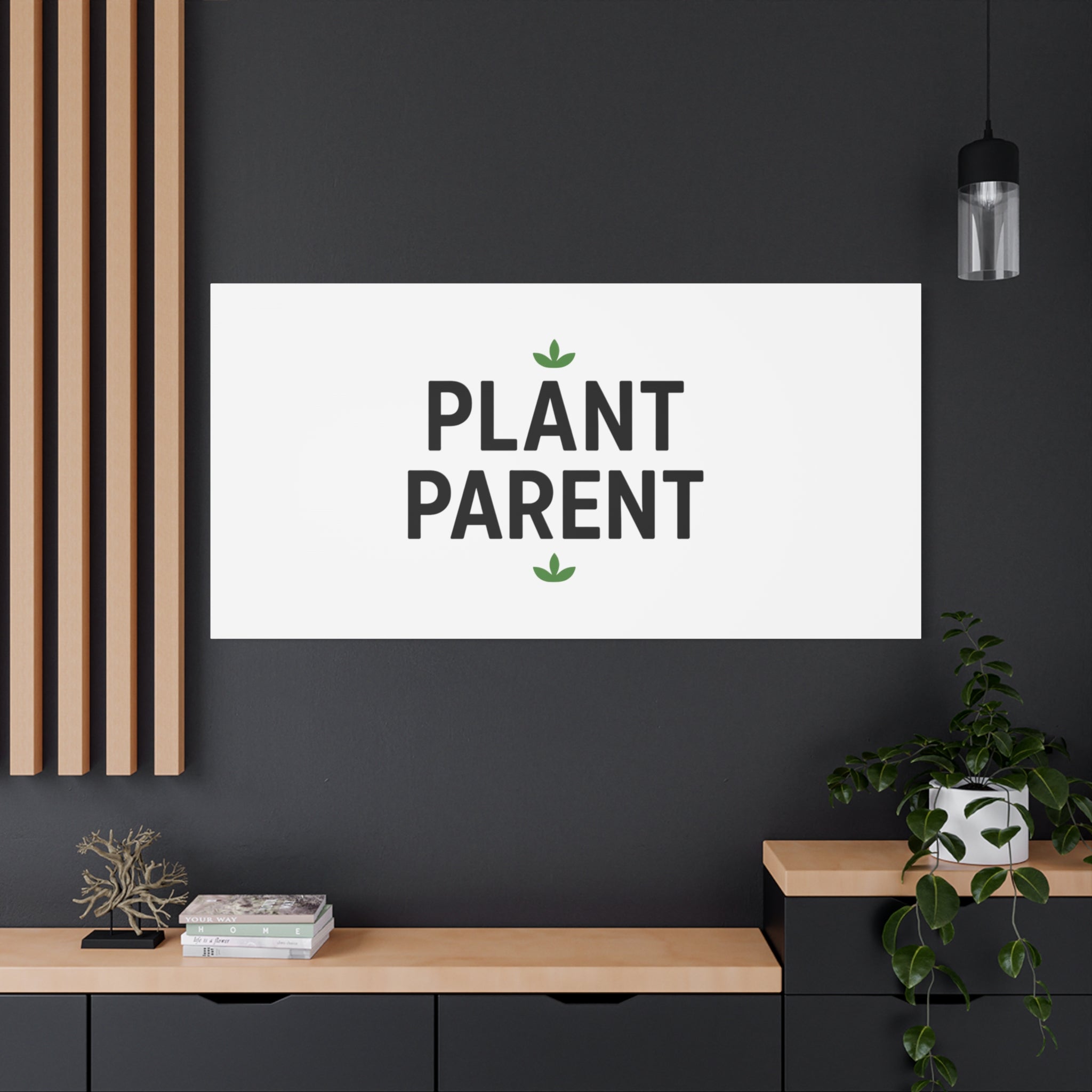 Plant Parent Canvas Wall Art — Minimalist Botanical Typography Print