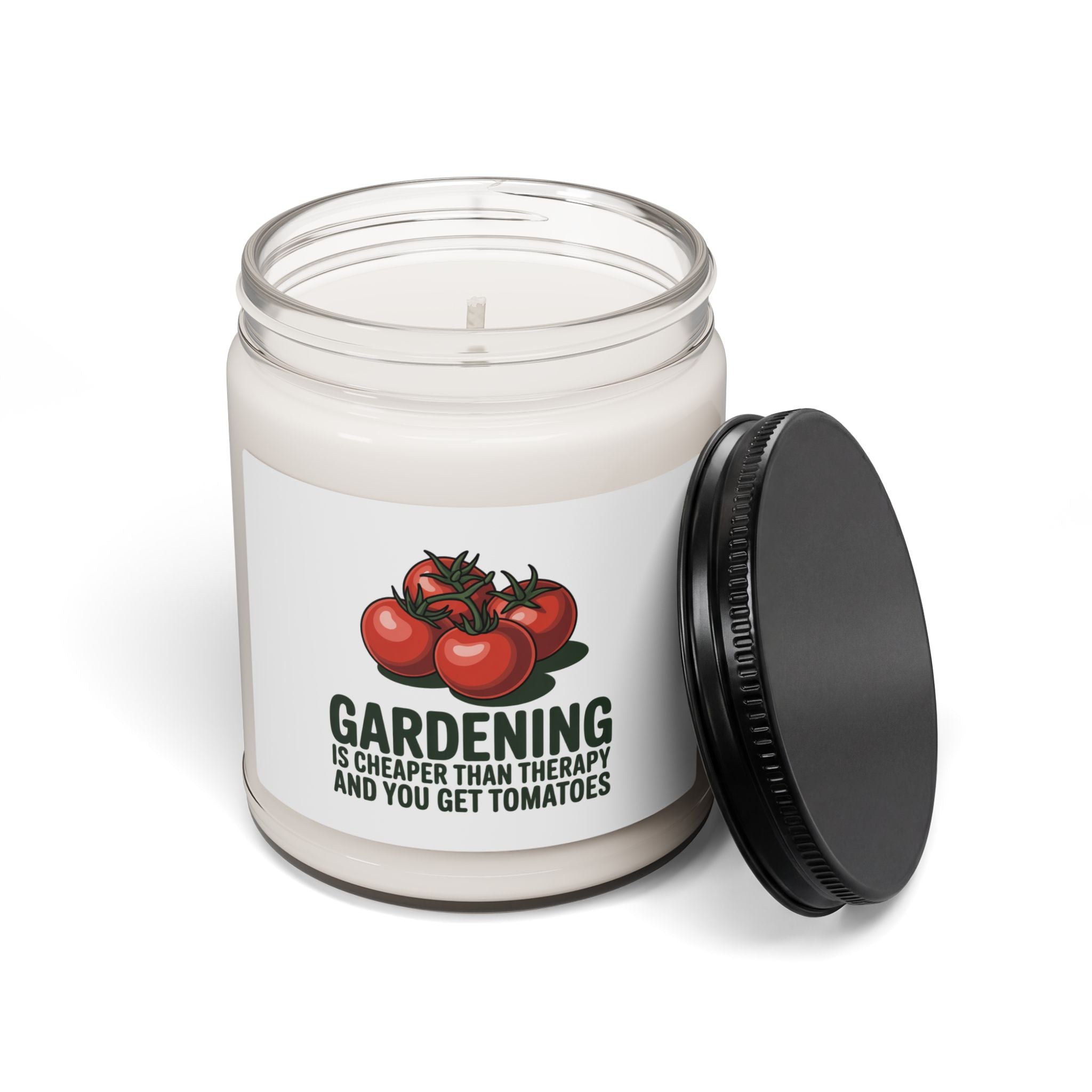 Gardening Is Cheaper Than Therapy Soy Candle — 9 oz Tomato Scented Jar