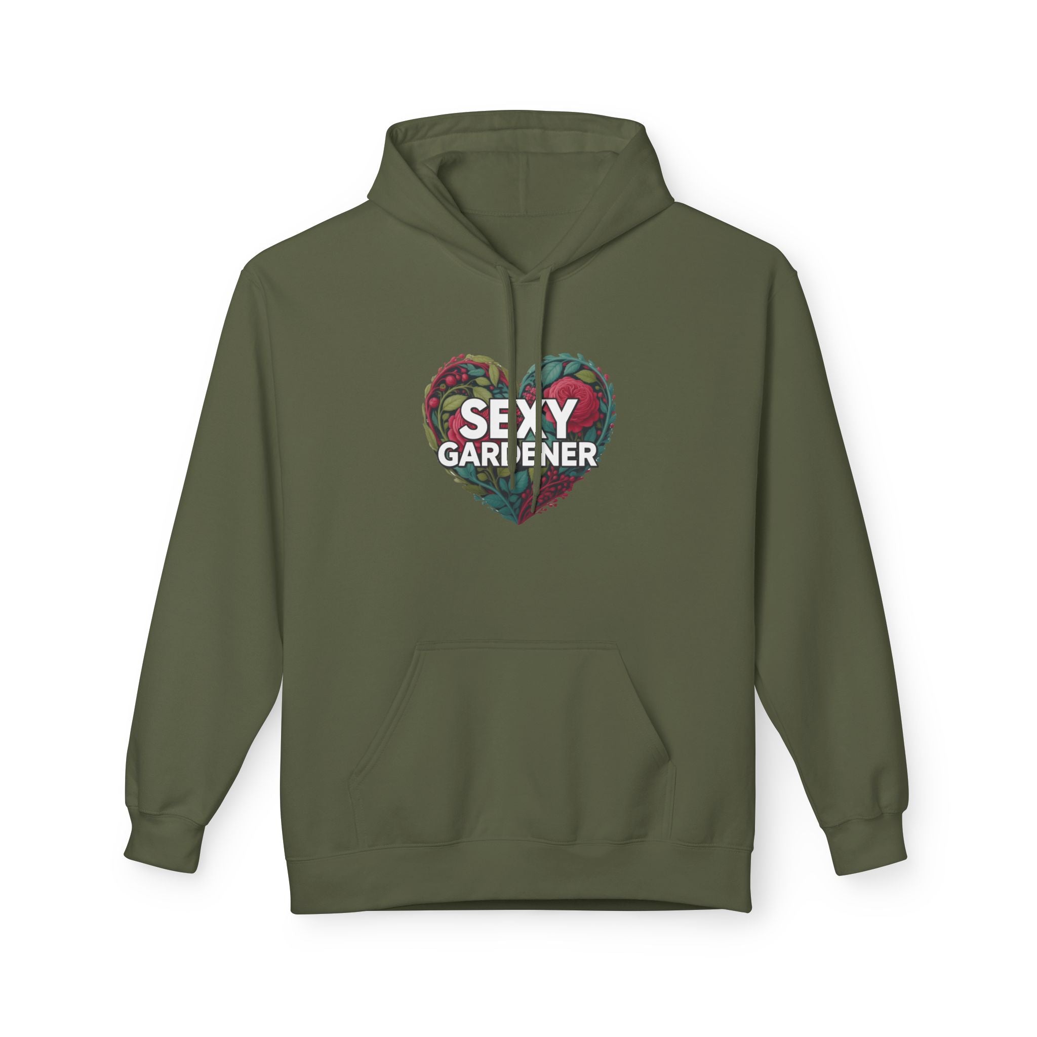 Sexy Gardener Heart Hoodie - Floral Split Heart Graphic Sweatshirt
