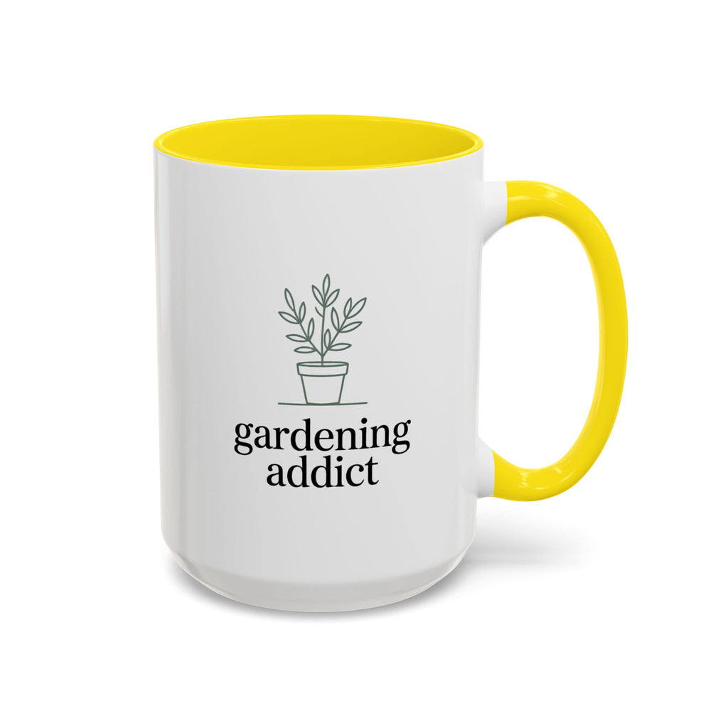 Gardening Addict Accent Coffee Mug — Plant Lover Ceramic Mug (11/15oz)