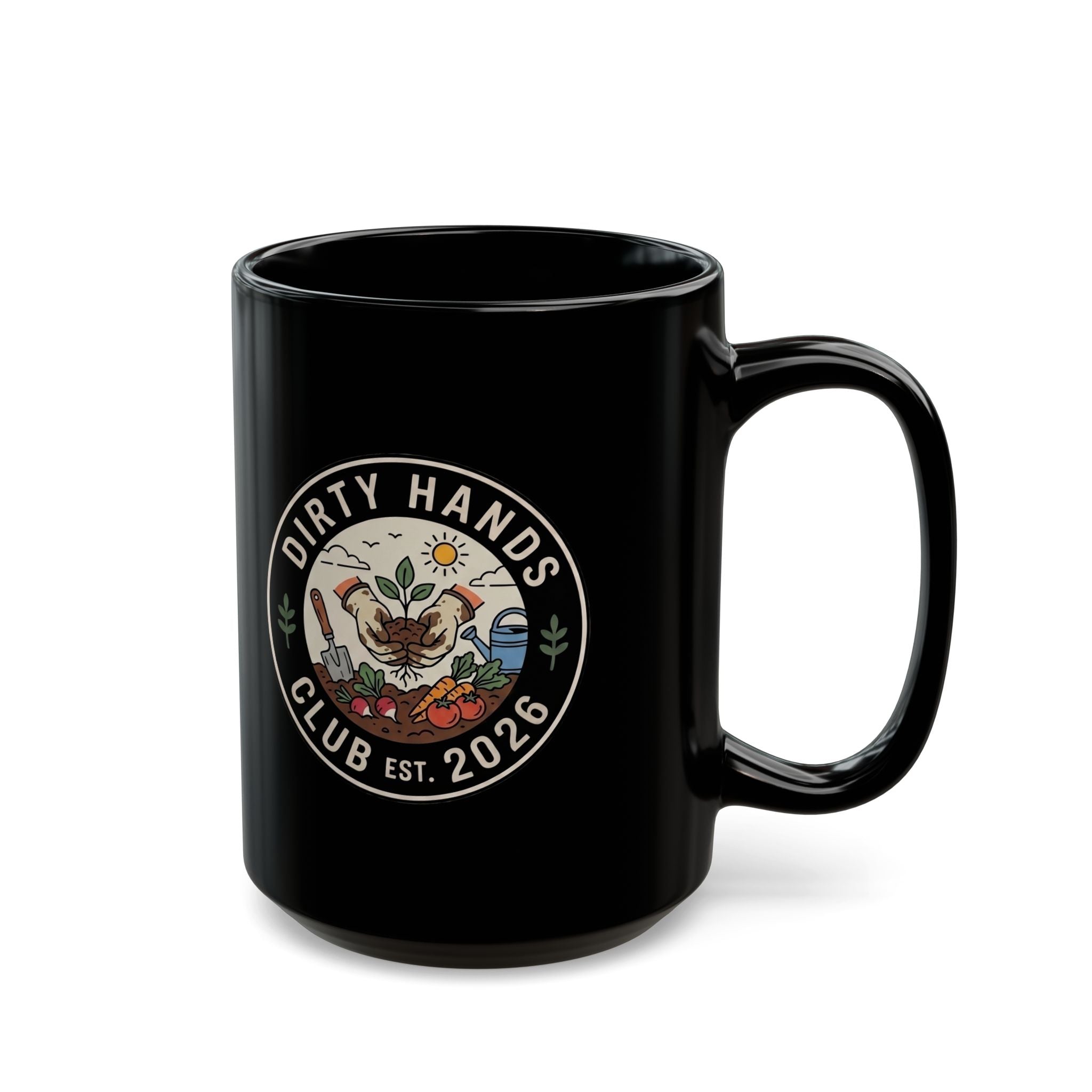 Dirty Hands Club 2026 Black Ceramic Mug (11oz & 15oz)