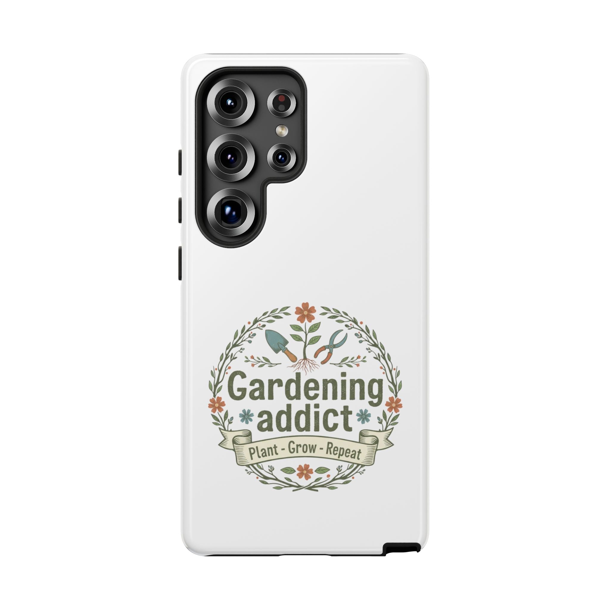 Phone Case — Gardening Addict "Plant • Grow • Repeat" Floral Garden Phone Cover