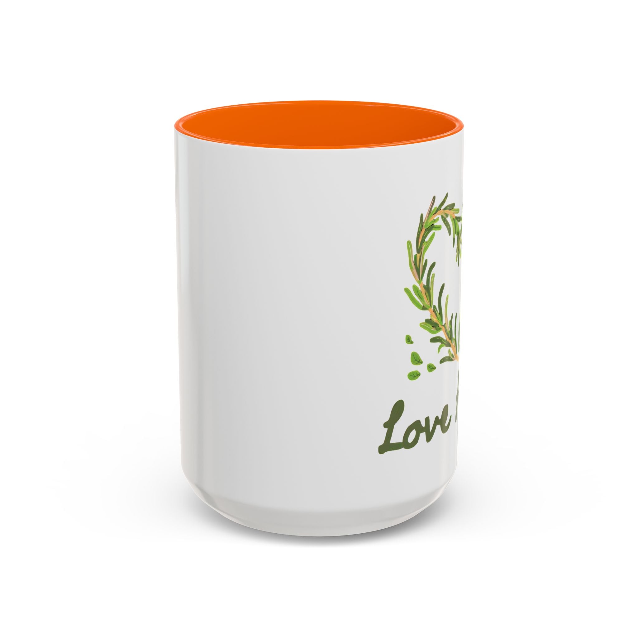 Herb Heart Accent Coffee Mug – “Love Herbs” Botanical Tea & Coffee Cup