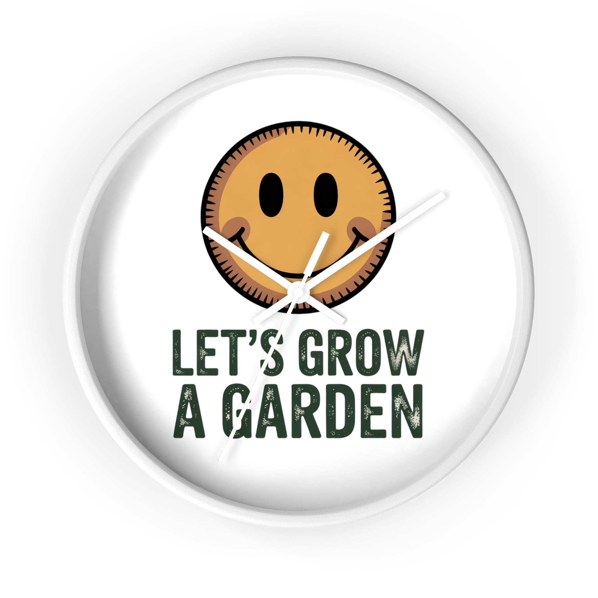 Garden Smile Wall Clock – "Let's Grow a Garden" Decorative Clock for Gardeners