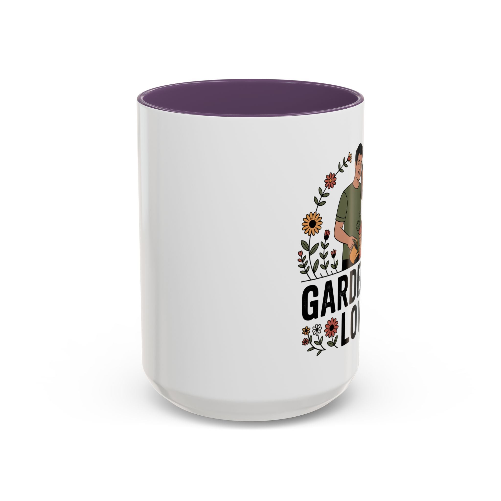 Gardening Love Accent Coffee Mug – Cute Couple Floral Gardeners (11/15oz)