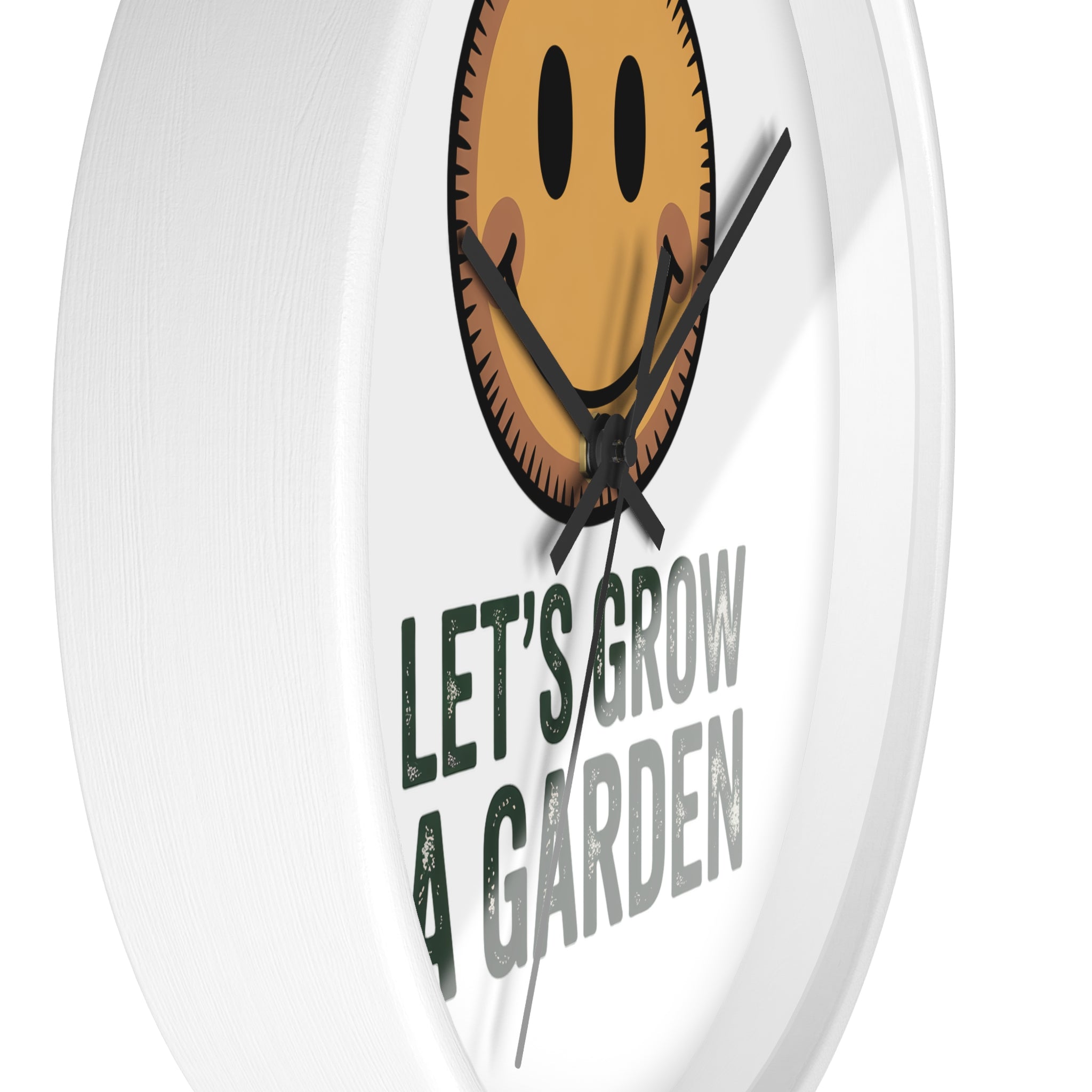 Garden Smile Wall Clock – "Let's Grow a Garden" Decorative Clock for Gardeners