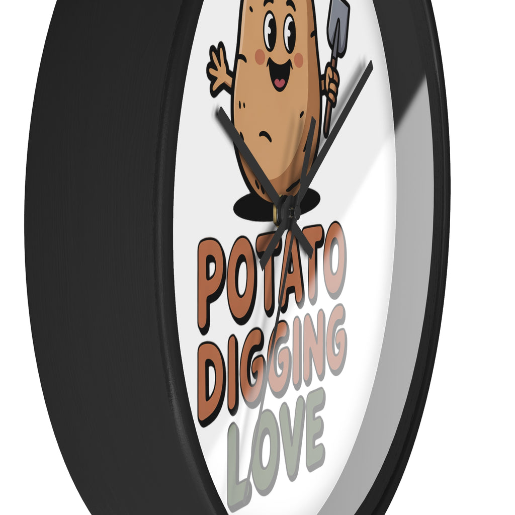 Potato Digging Love Wall Clock — Cute Gardener Kitchen Decor