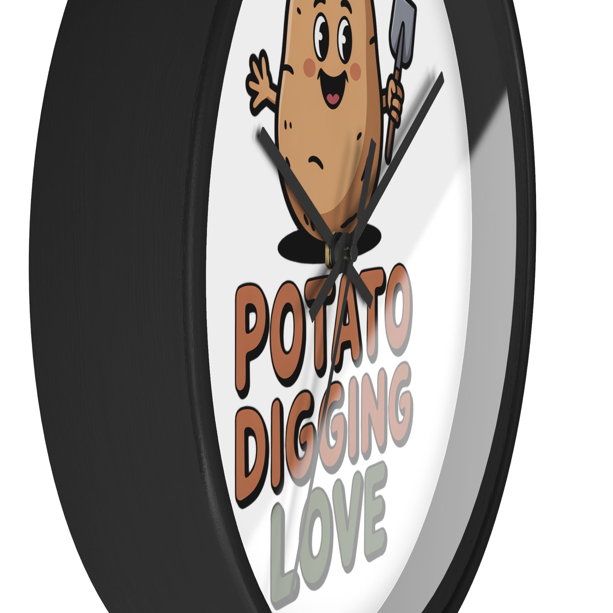 Potato Digging Love Wall Clock — Cute Gardener Kitchen Decor