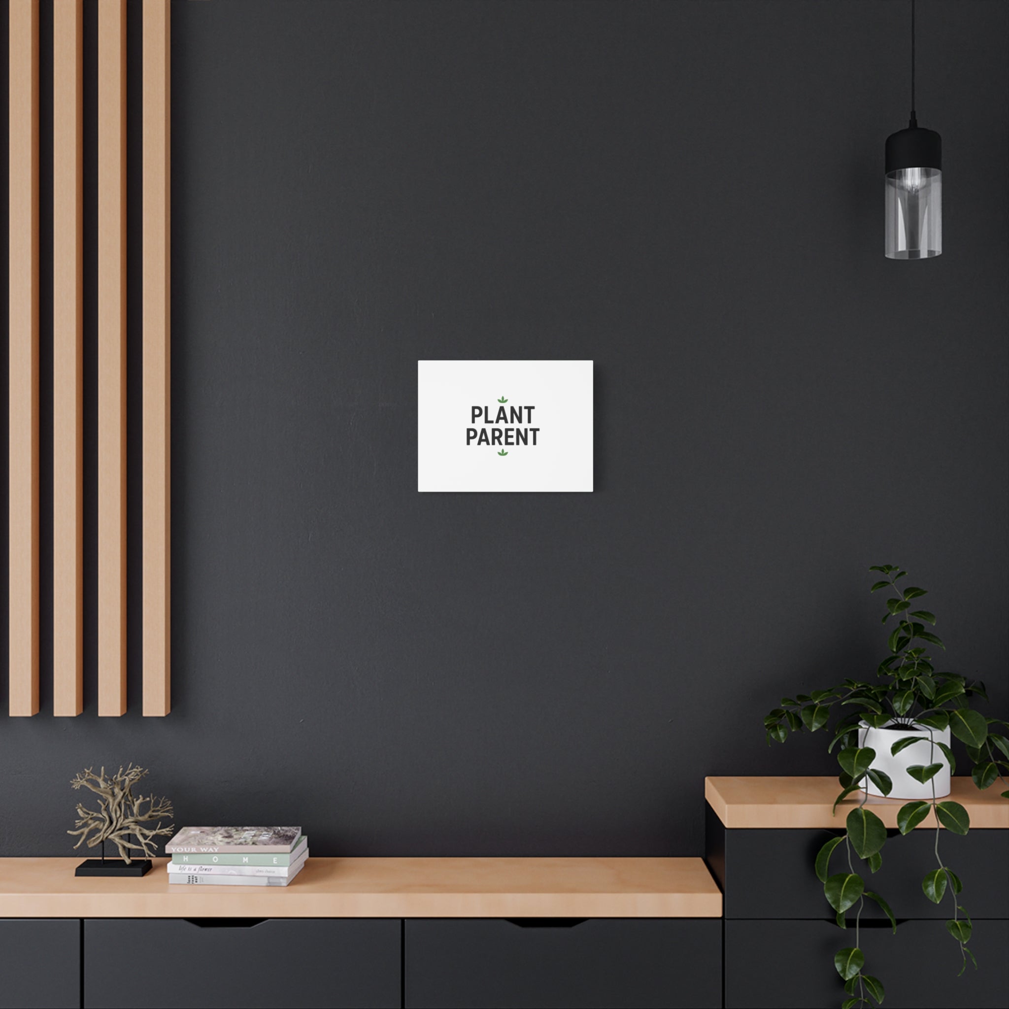 Plant Parent Canvas Wall Art — Minimalist Botanical Typography Print