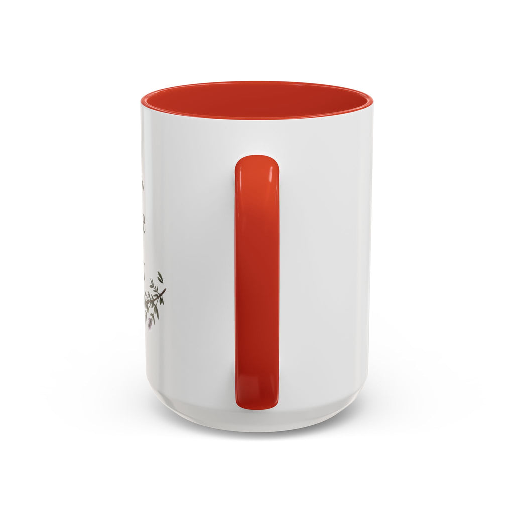 Thyme to Relax Accent Coffee Mug — Herbal Tea & Coffee Cup, Floral Kitchen Gift