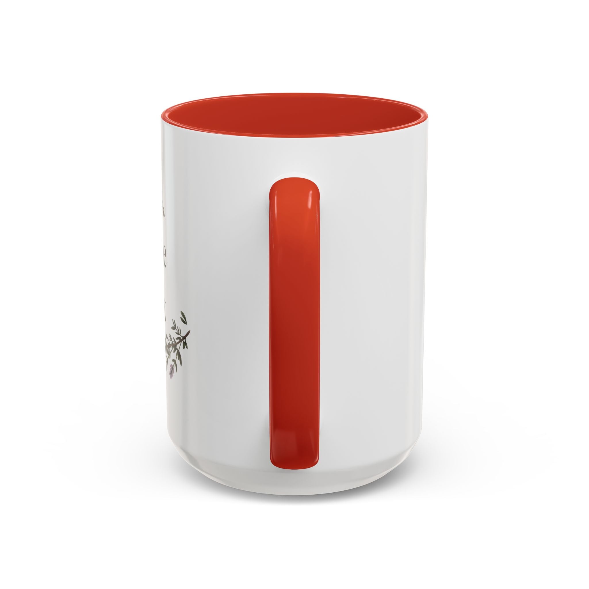 Thyme to Relax Accent Coffee Mug — Herbal Tea & Coffee Cup, Floral Kitchen Gift