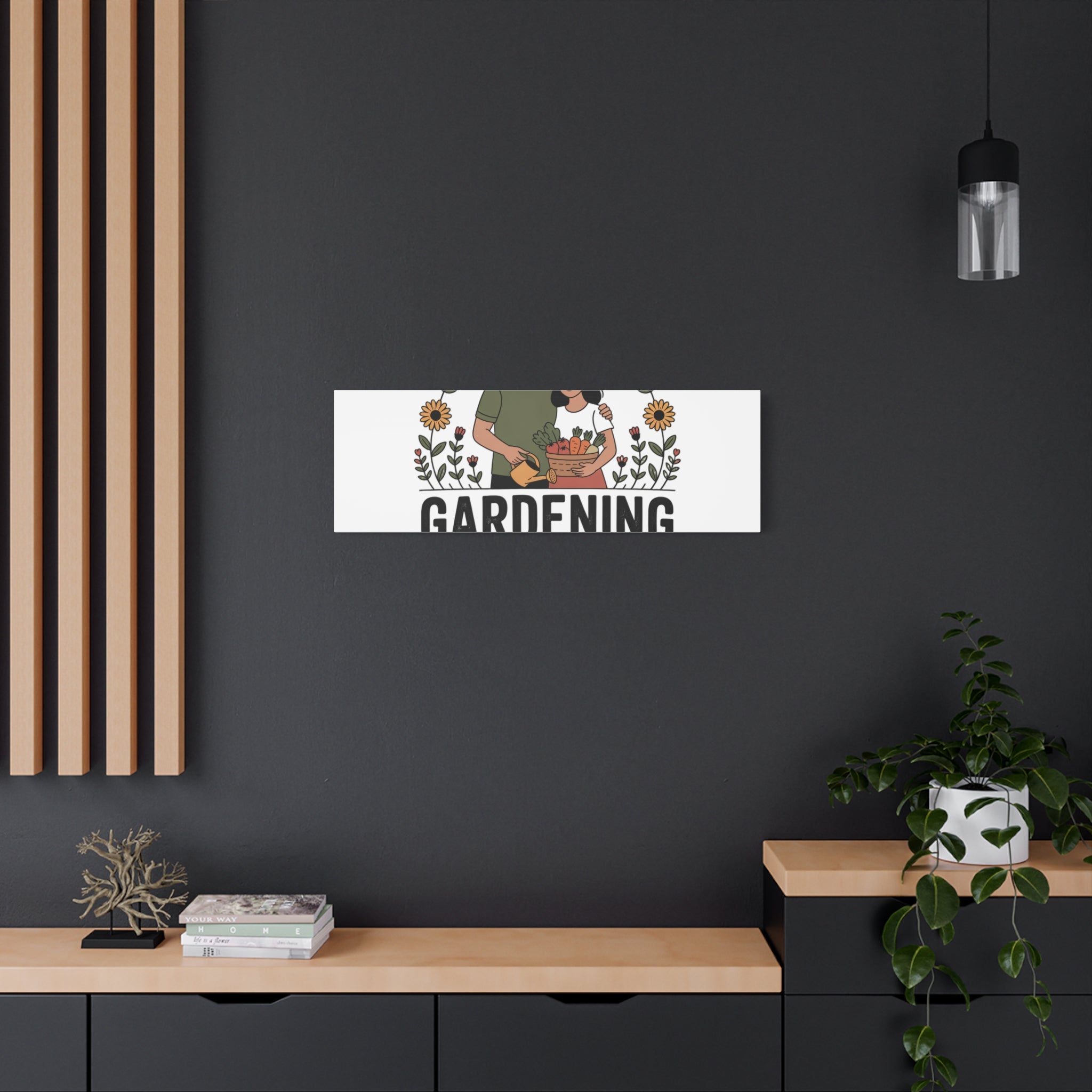 Gardening Love Canvas Print — Couple Gardening Wall Art