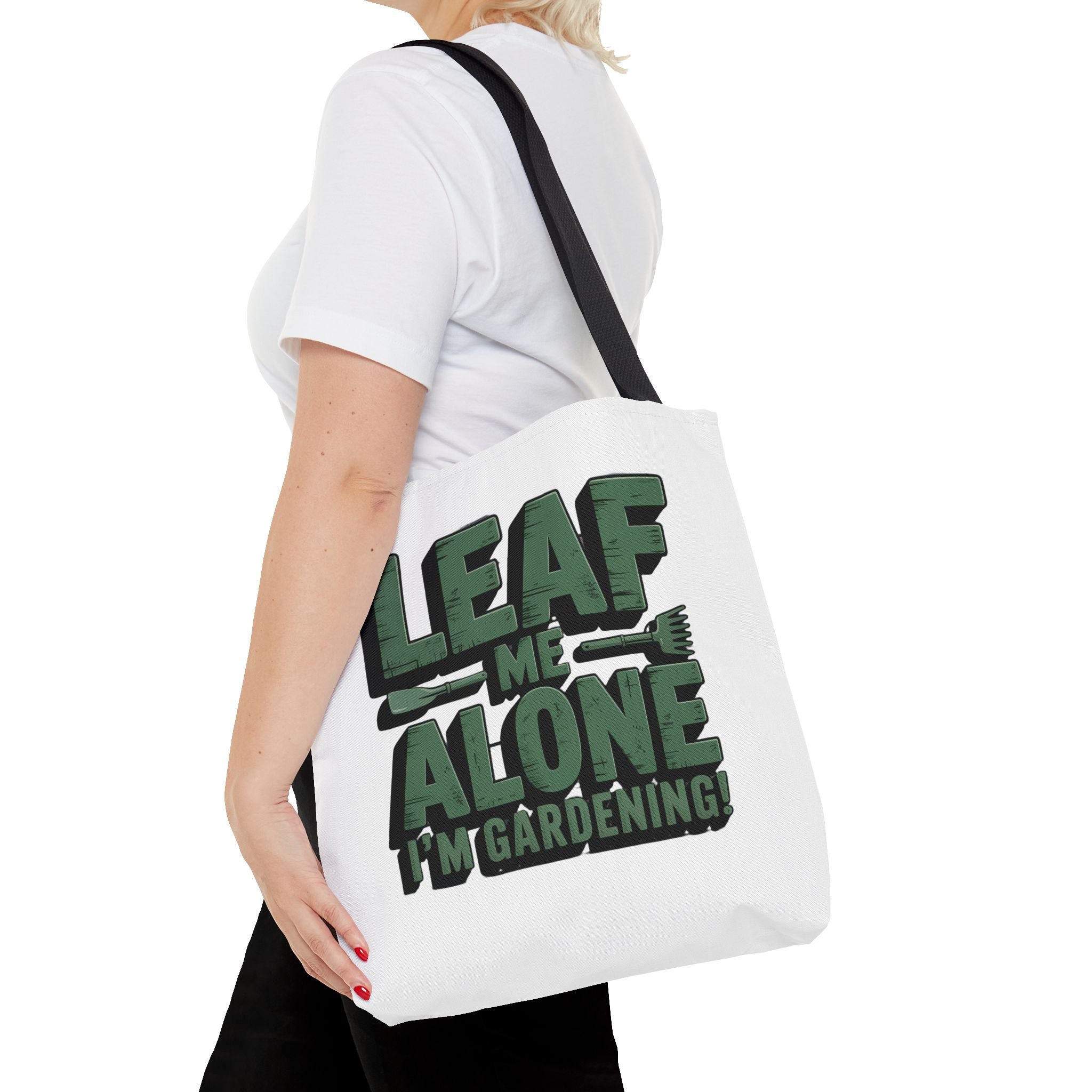 Gardening Tote Bag — "Leaf Me Alone I'm Gardening" Funny Plant Lover Tote
