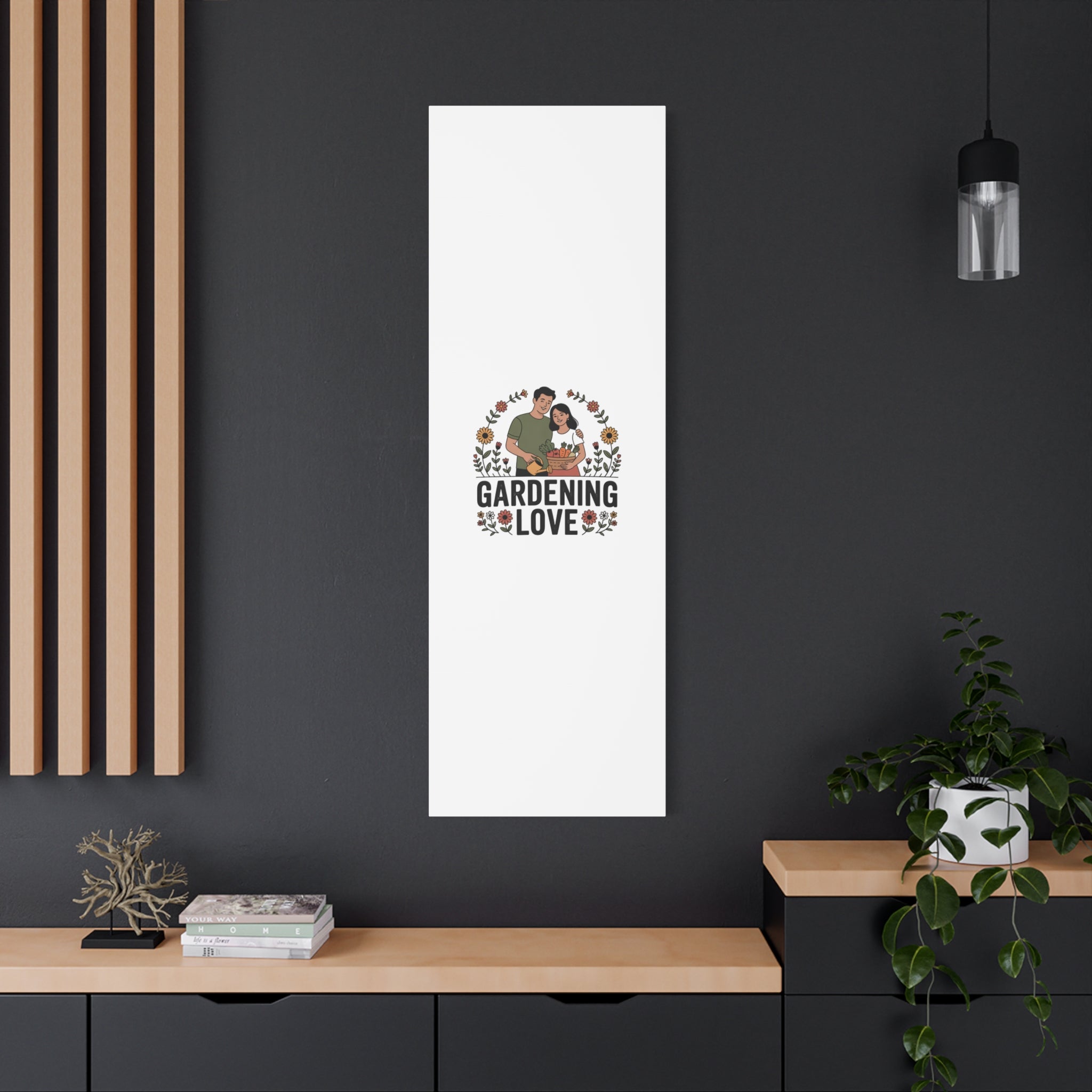 Gardening Love Canvas Print — Couple Gardening Wall Art