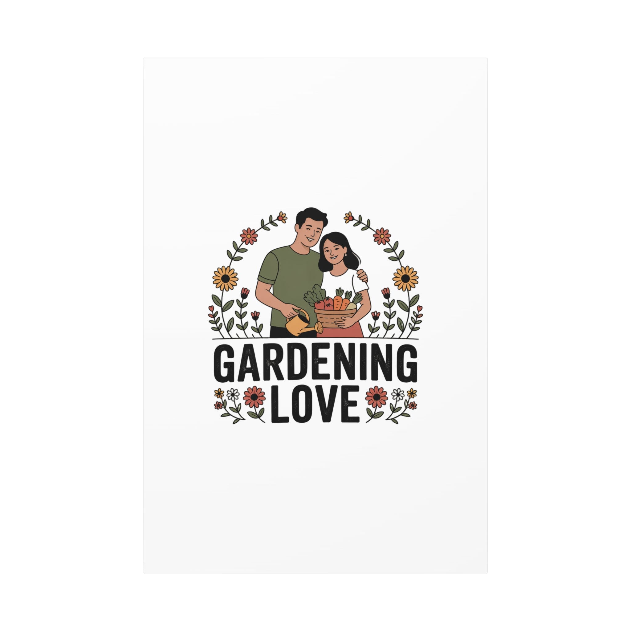Gardening Love Canvas Print — Couple Gardening Wall Art