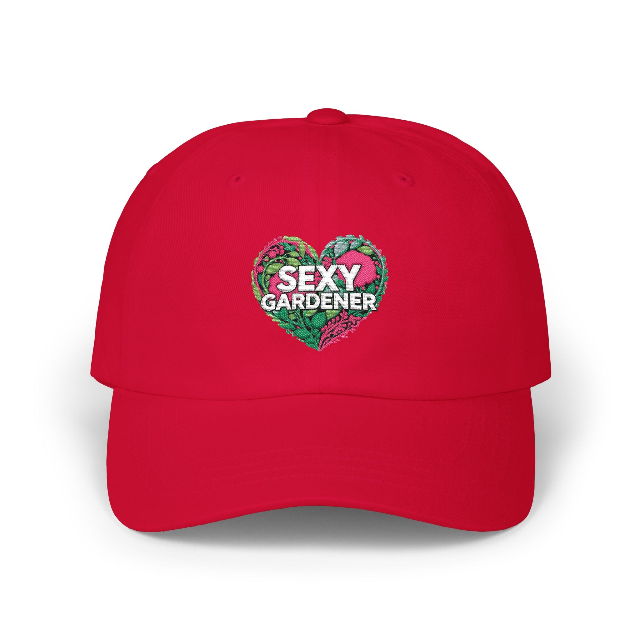 Classic Dad Cap — "Sexy Gardener" Floral Heart Embroidered Hat